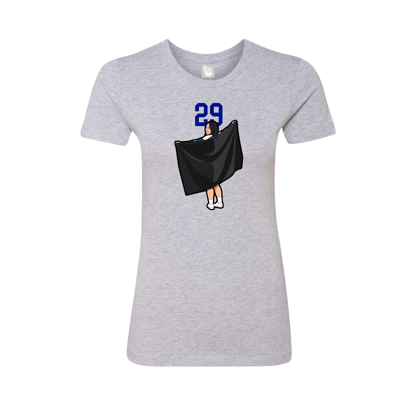 Fitted Women's Tee — Number Top in Grey