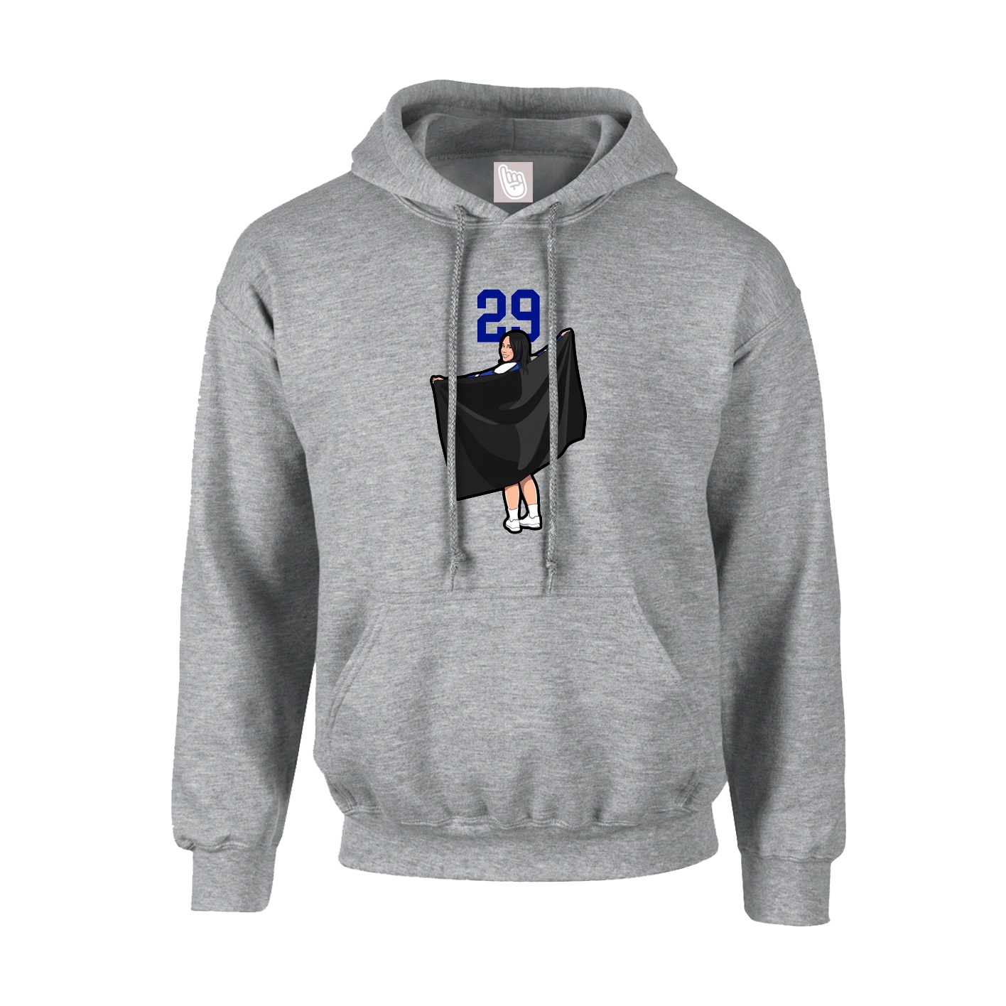 Hoodie — Number Top in Grey