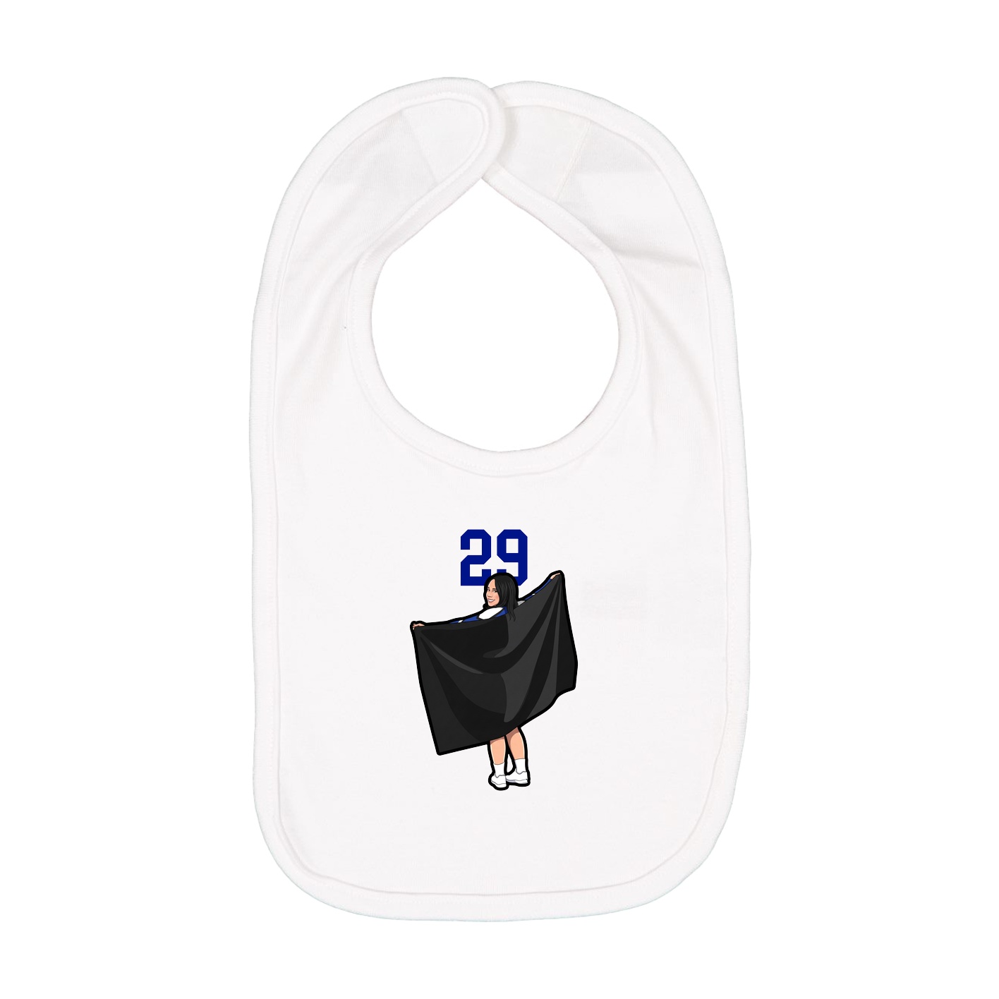 Infant Bib — Number Top in White