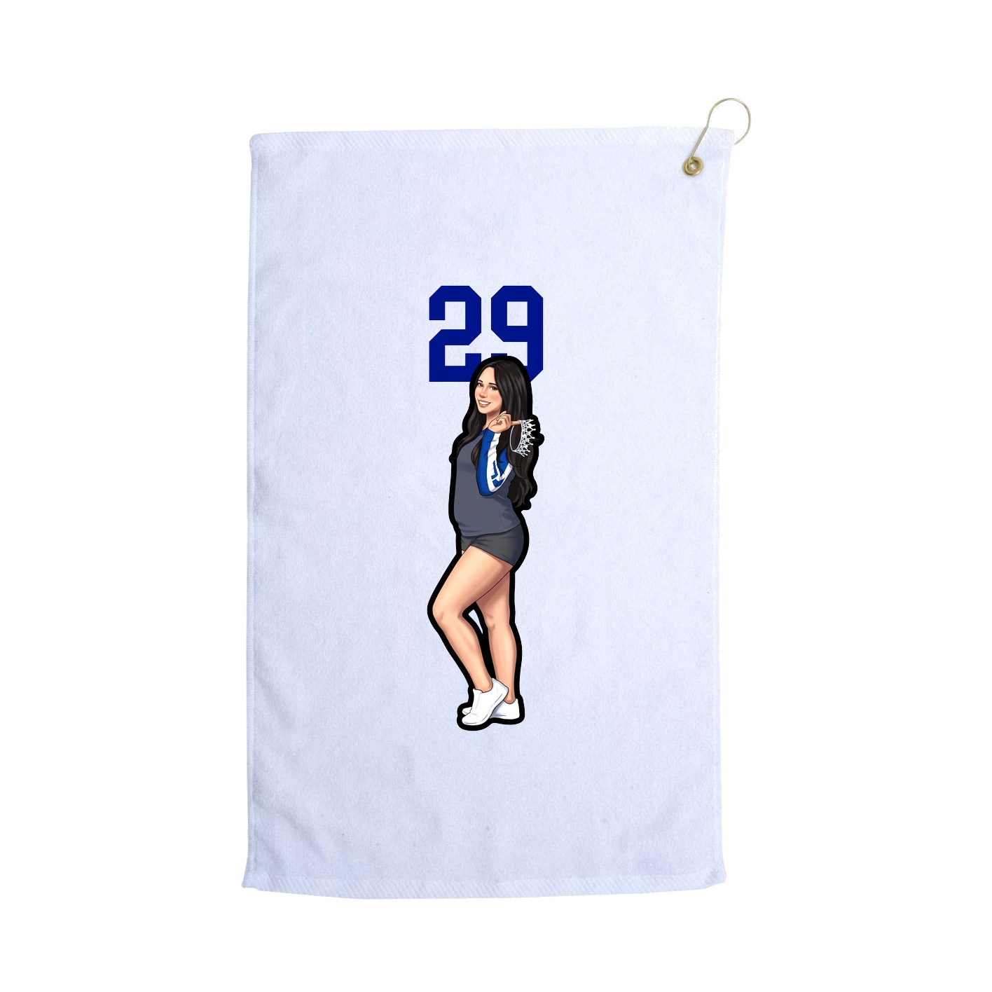 Golf Towel — Number Top in White