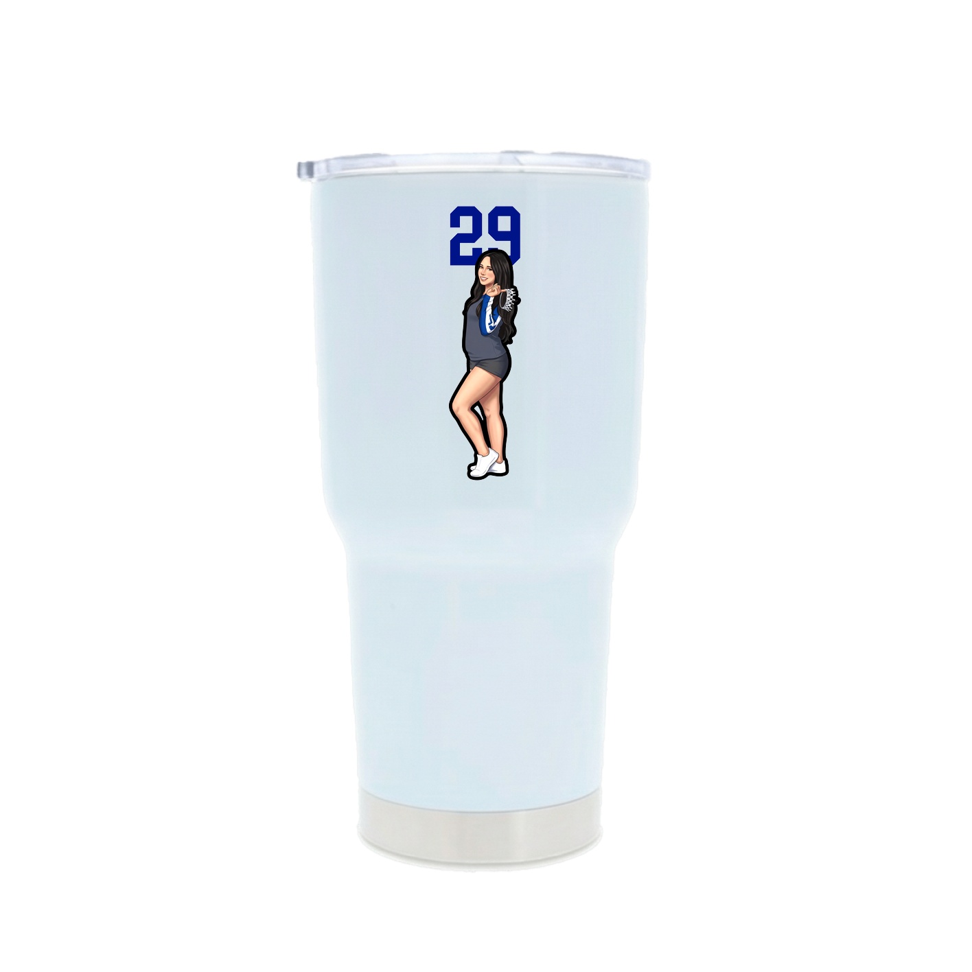 30oz Stainless Steel Tumbler — Number Top in White