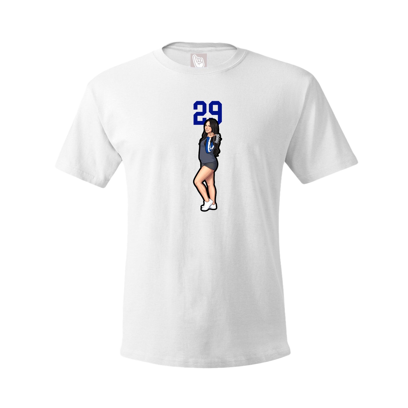 Youth Tee — Number Top in White