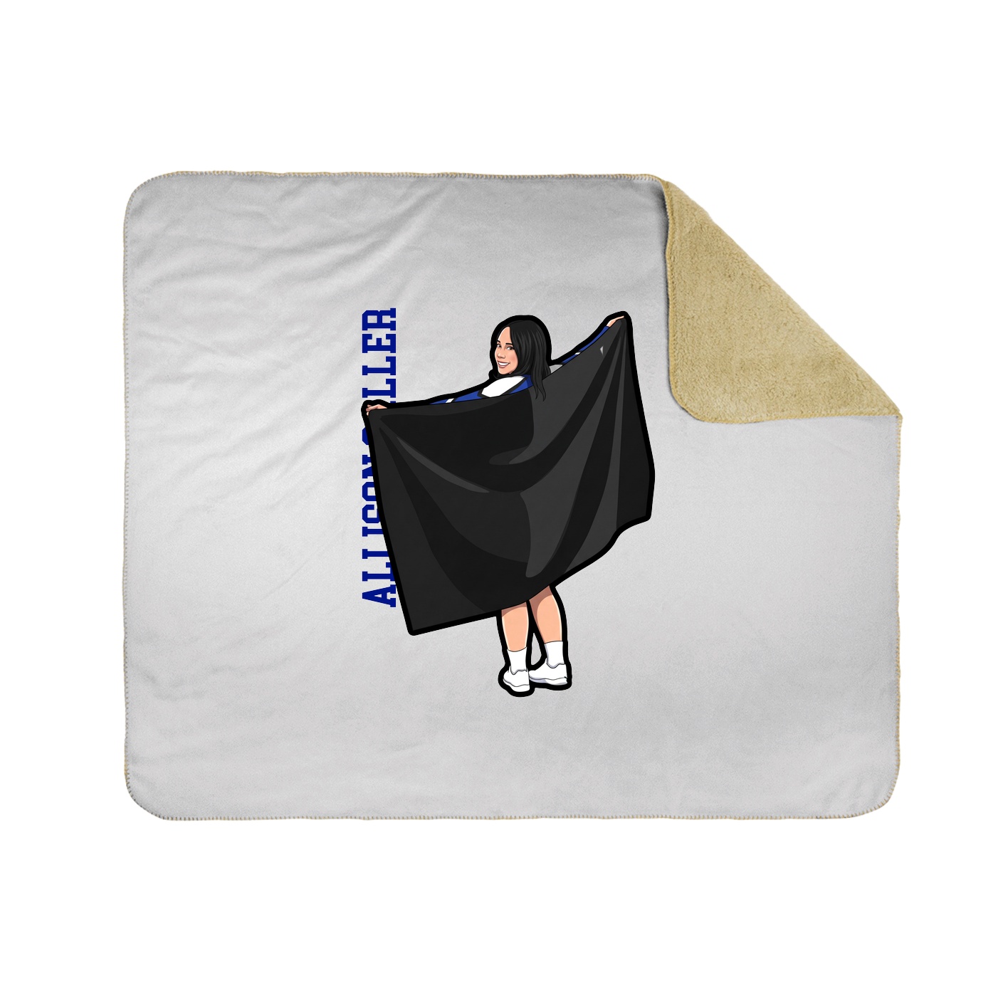 Throw Blanket — Name Vertical in White