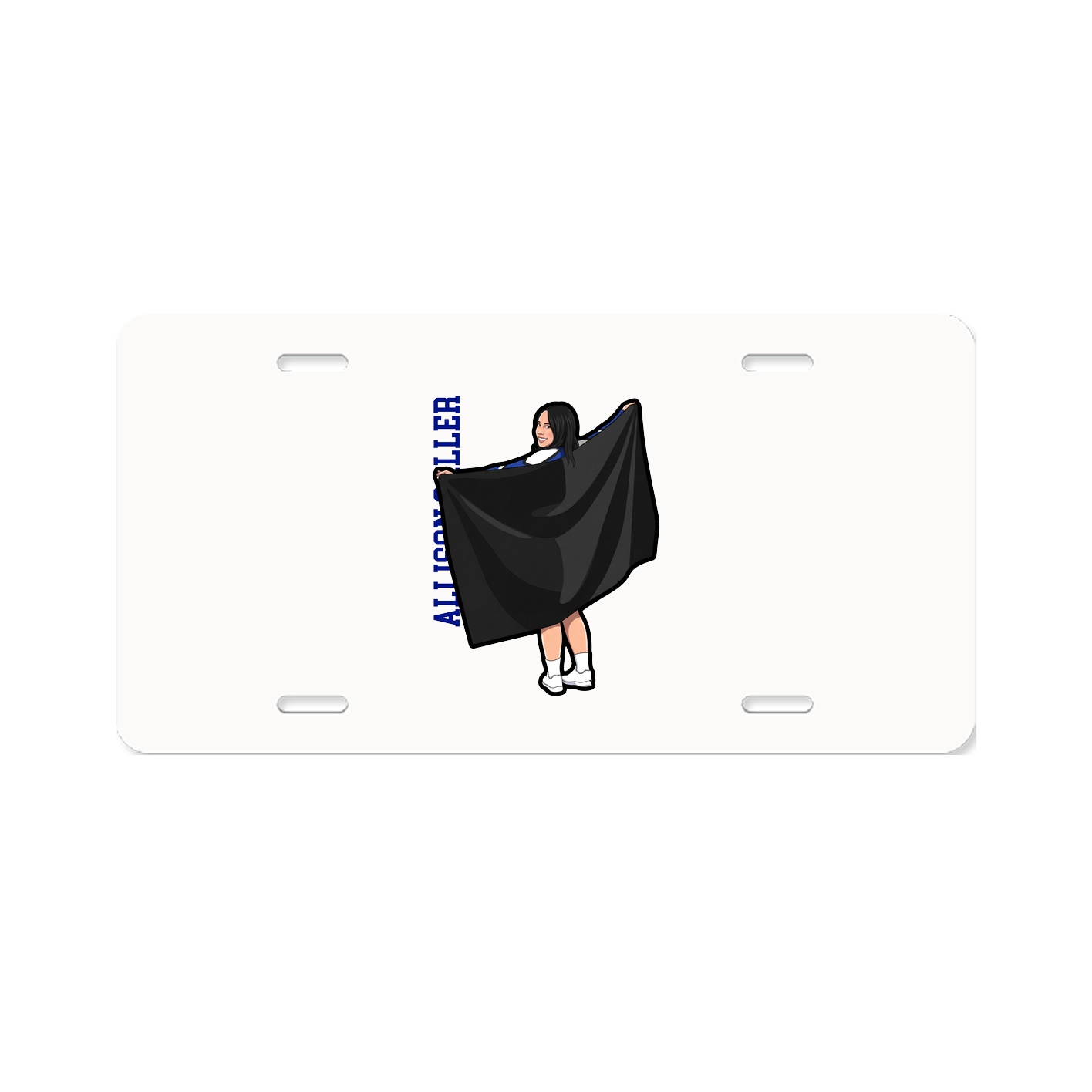 License Plate — Name Vertical in Classic