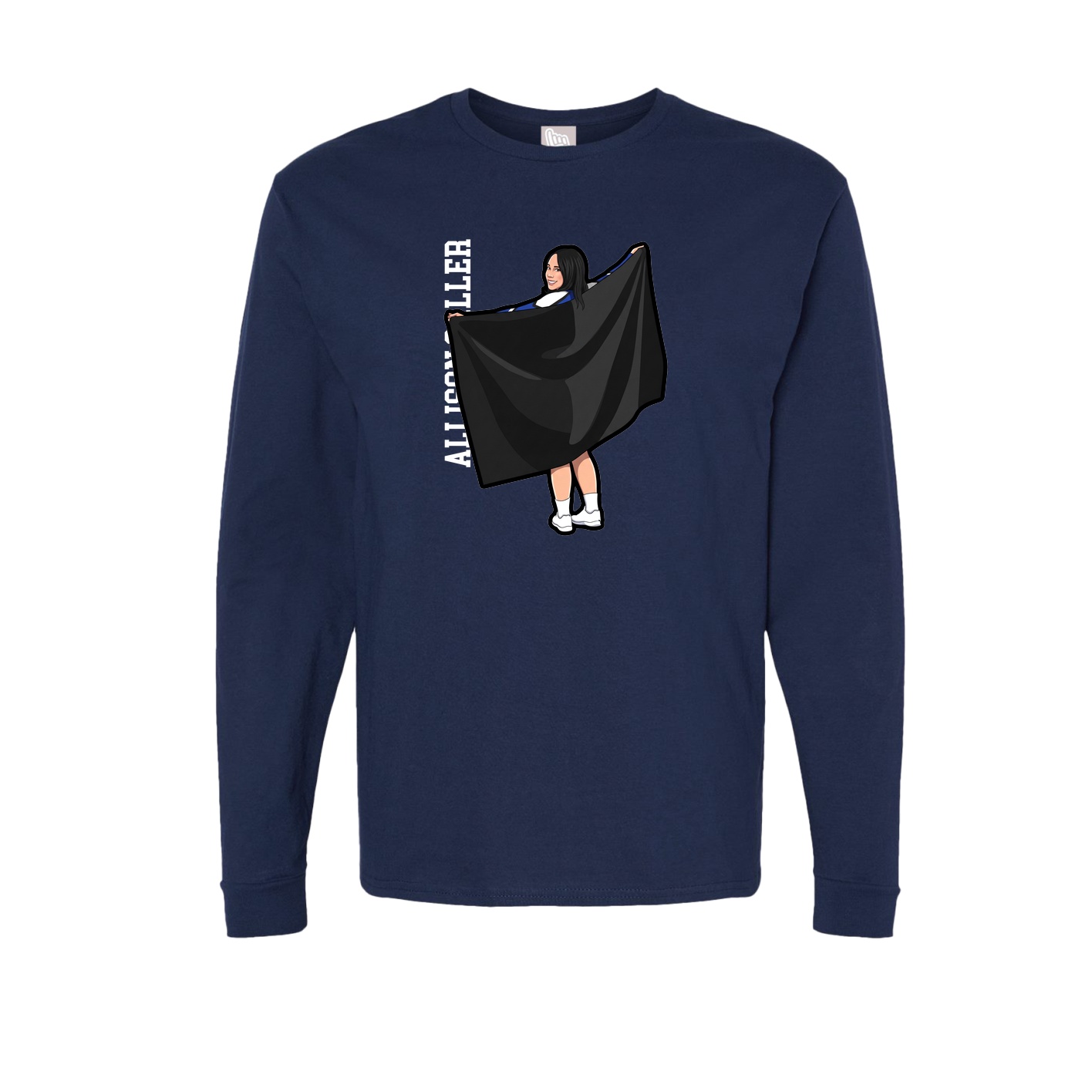 Long Sleeve Tee — Name Vertical in Navy