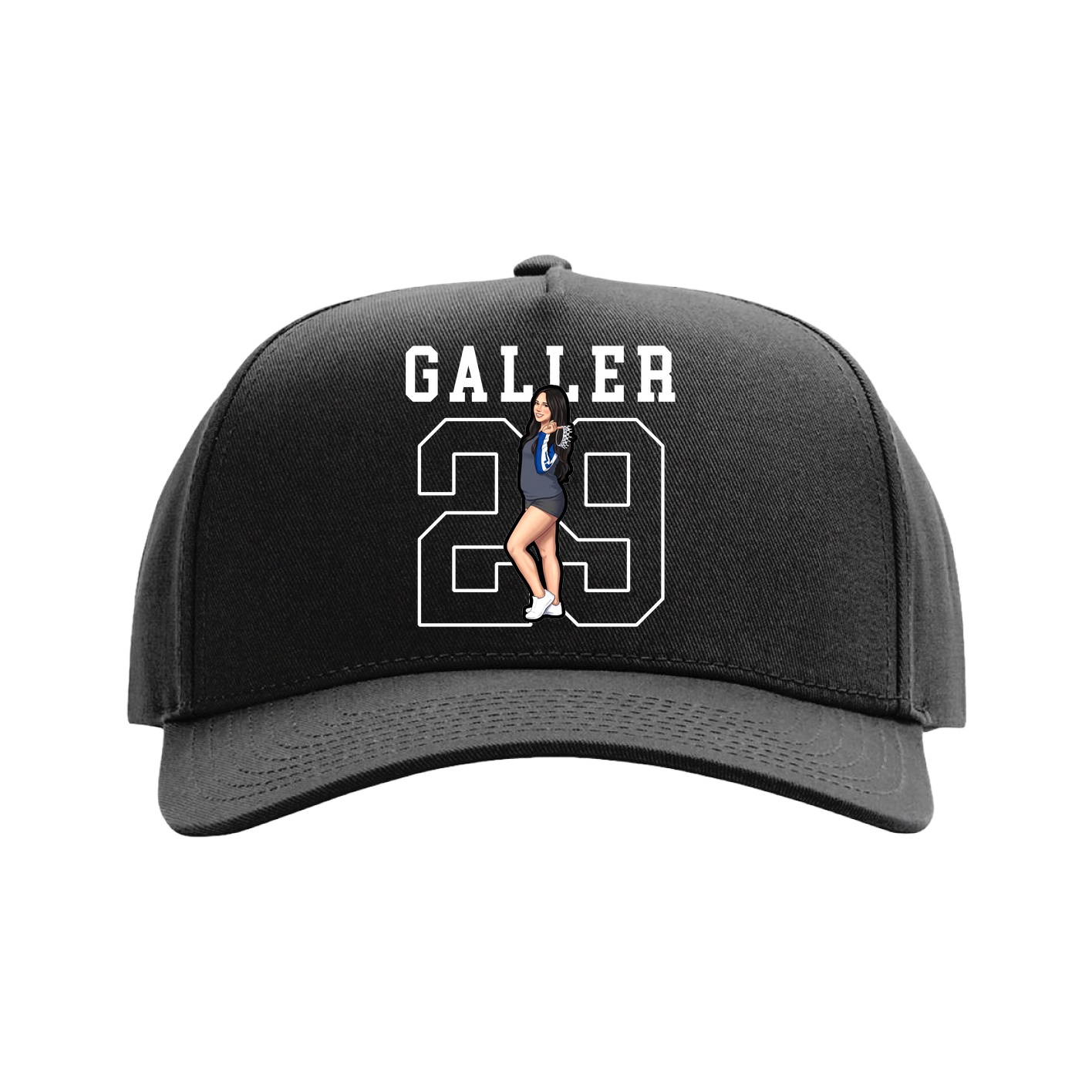 Full Fabric Five-Panel Champ Cap — Shirsey in Black