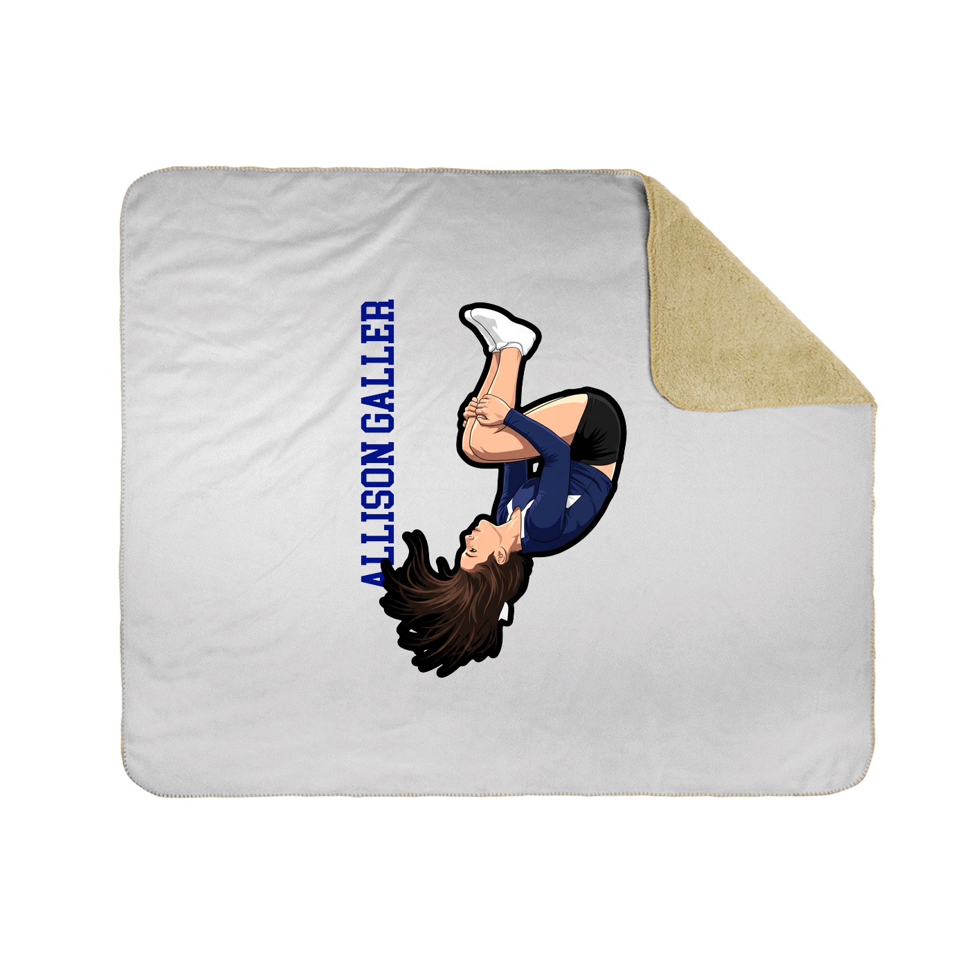 Throw Blanket — Name Vertical in White