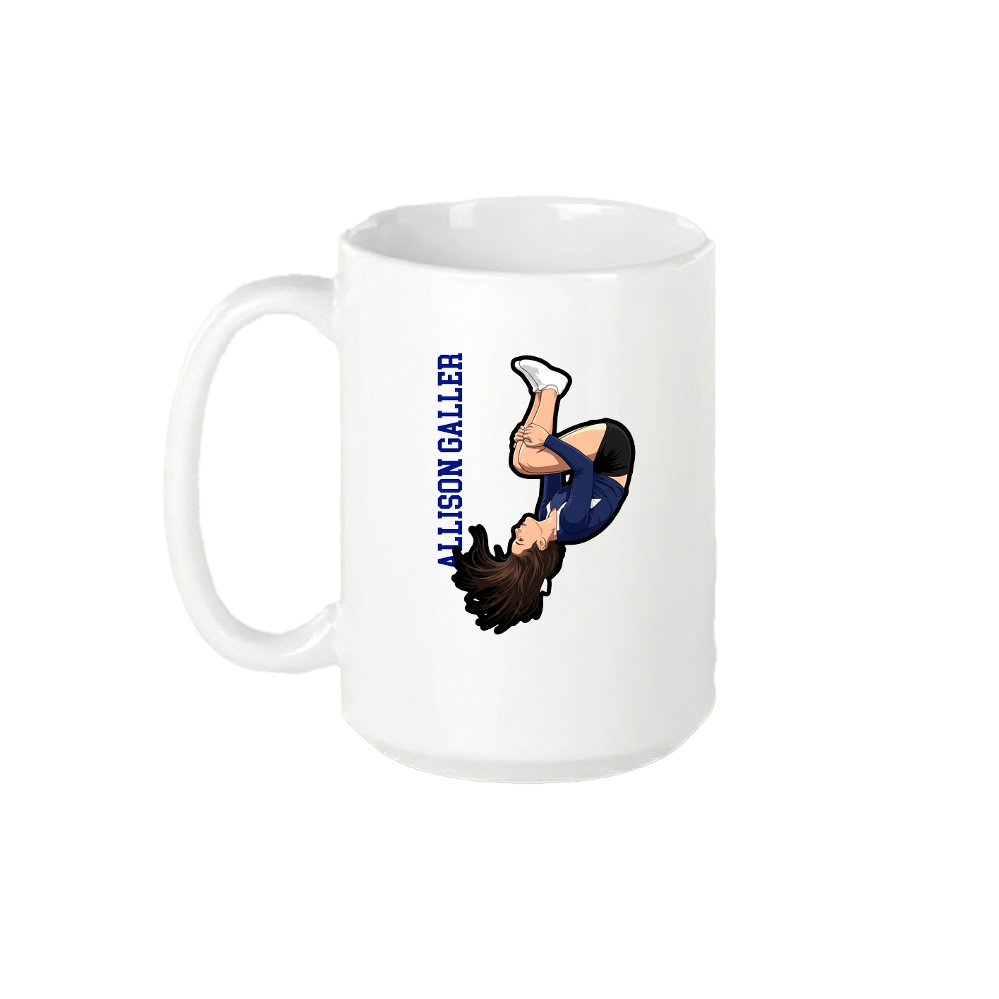 15oz Coffee Mug — Name Vertical in White