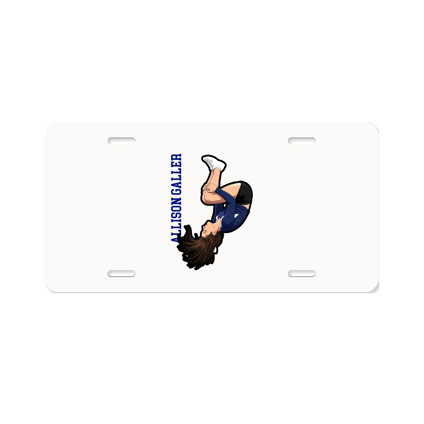 License Plate — Name Vertical in Classic