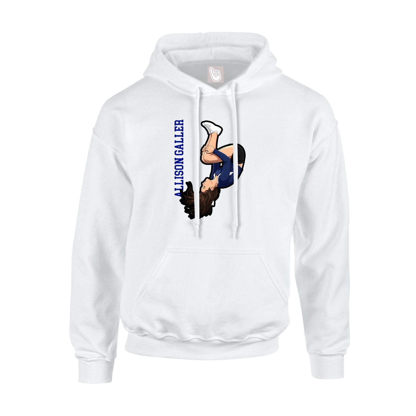 Youth Hoodie — Name Vertical in White