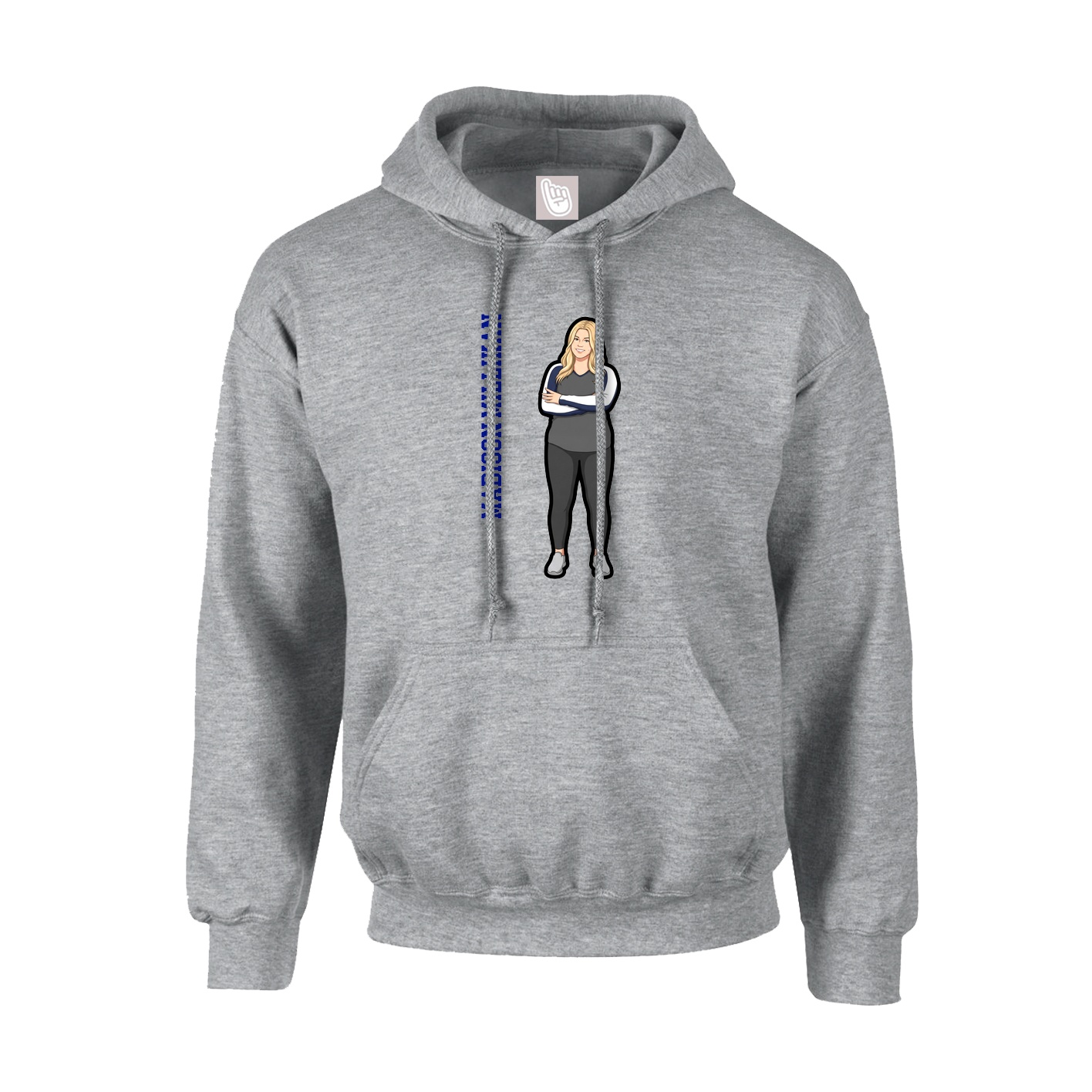 Youth Hoodie — Name Vertical in Grey