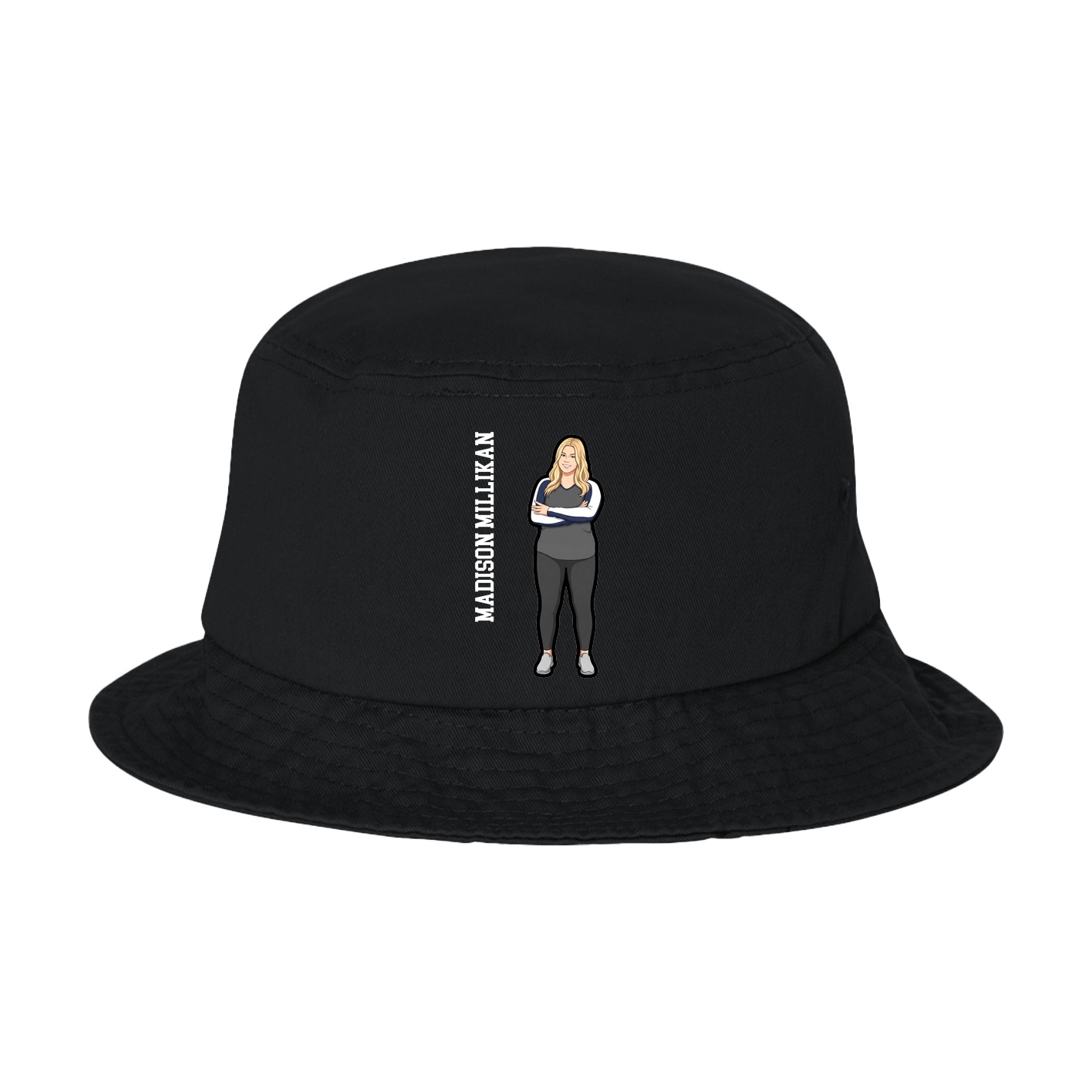 Bucket Cap — Name Vertical in Black