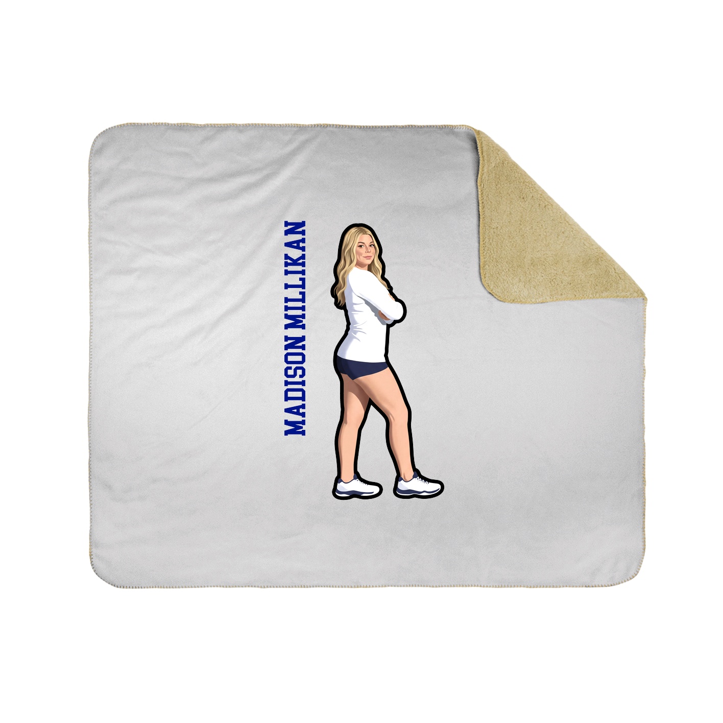 Throw Blanket — Name Vertical in White