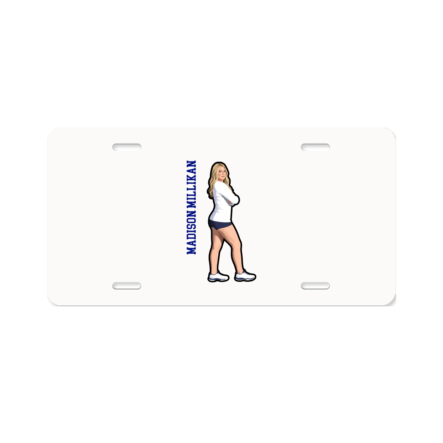 License Plate — Name Vertical in Classic