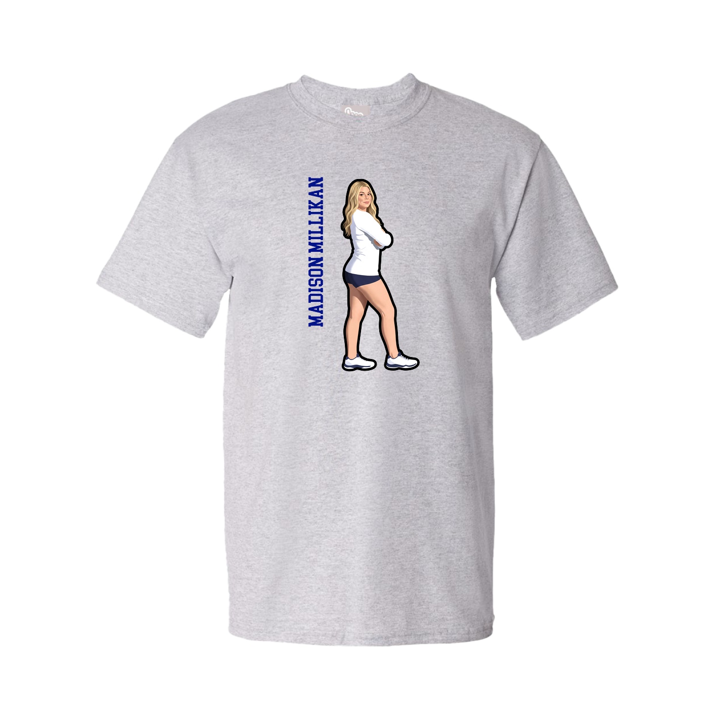 Youth Tee — Name Vertical in Grey