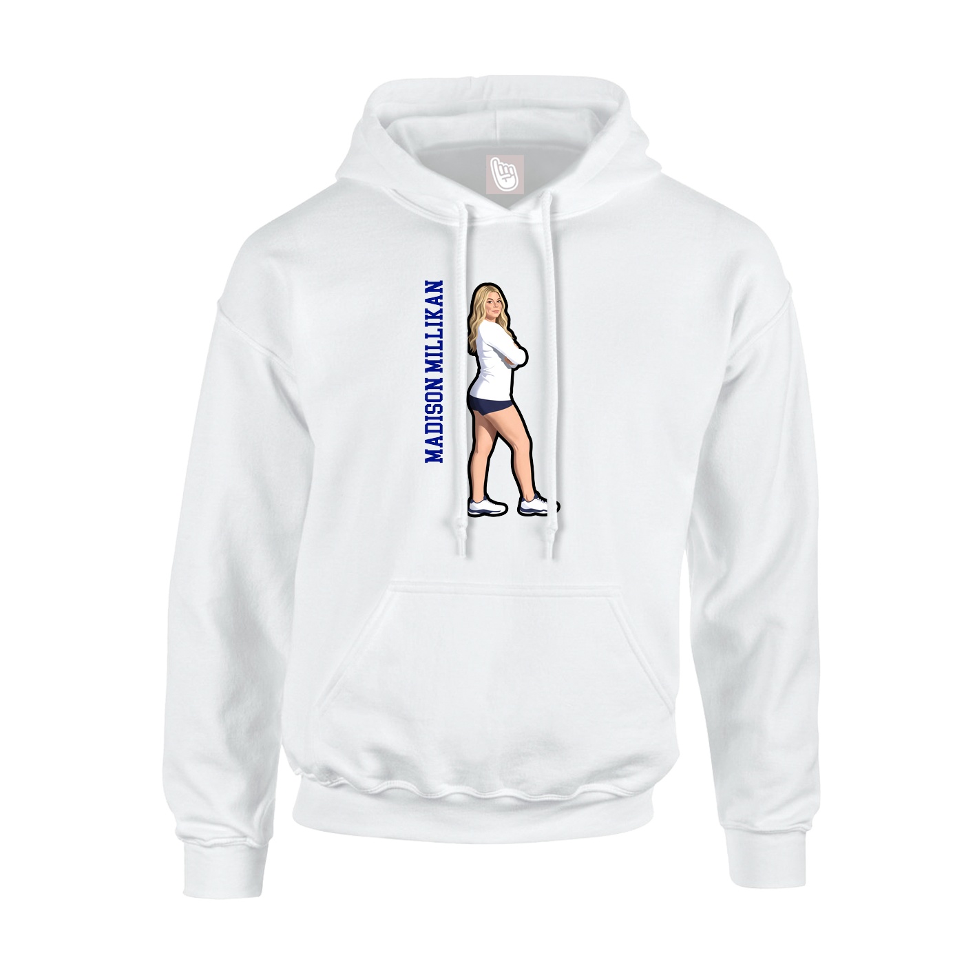Youth Hoodie — Name Vertical in White