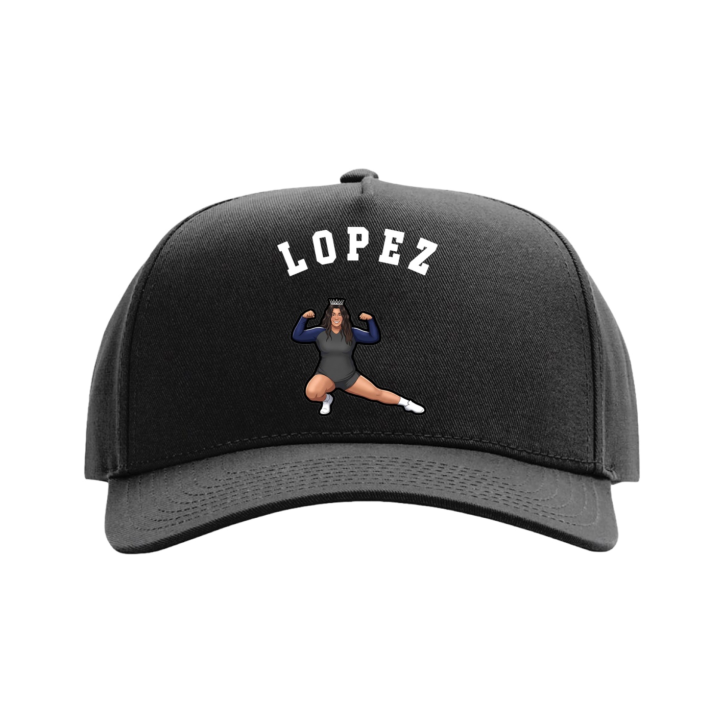 Full Fabric Five-Panel Champ Cap — Shirsey Arch in Black