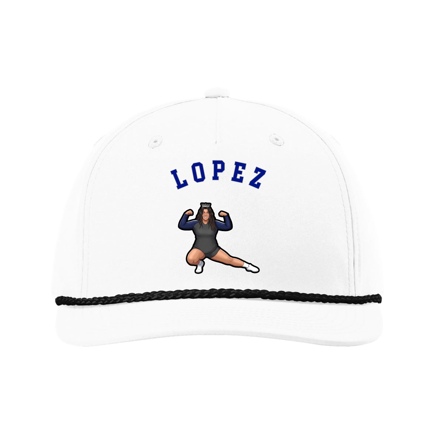 Five-Panel Classic Rope Cap — Shirsey Arch in White