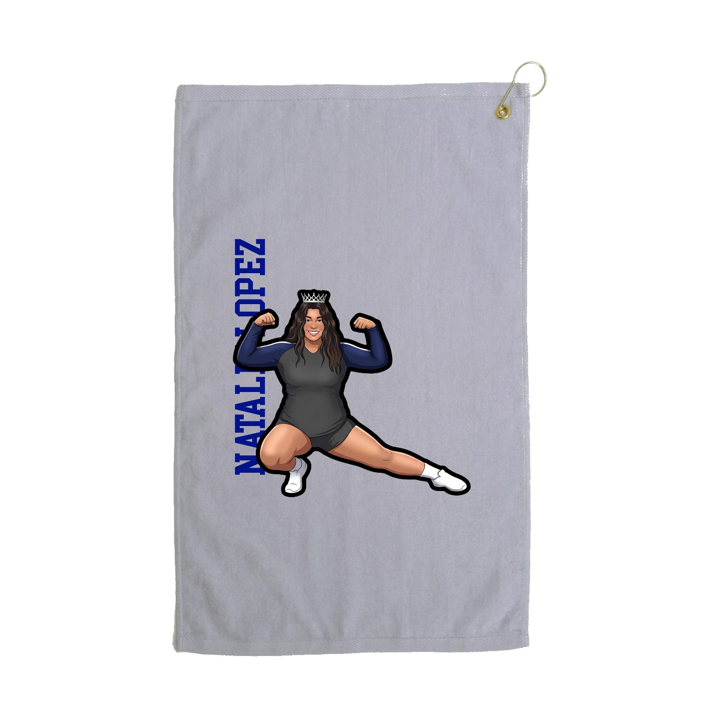 Golf Towel — Name Vertical in Grey