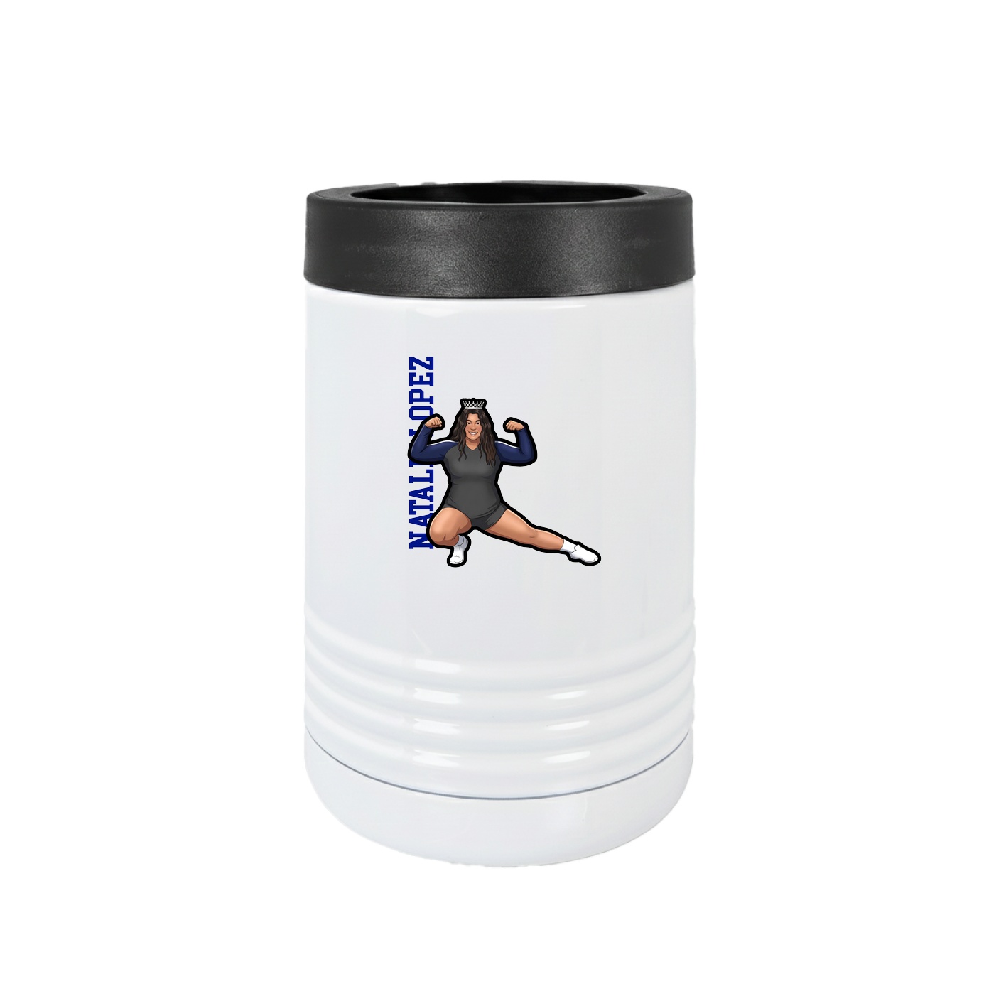 Beverage Holder — Name Vertical in White