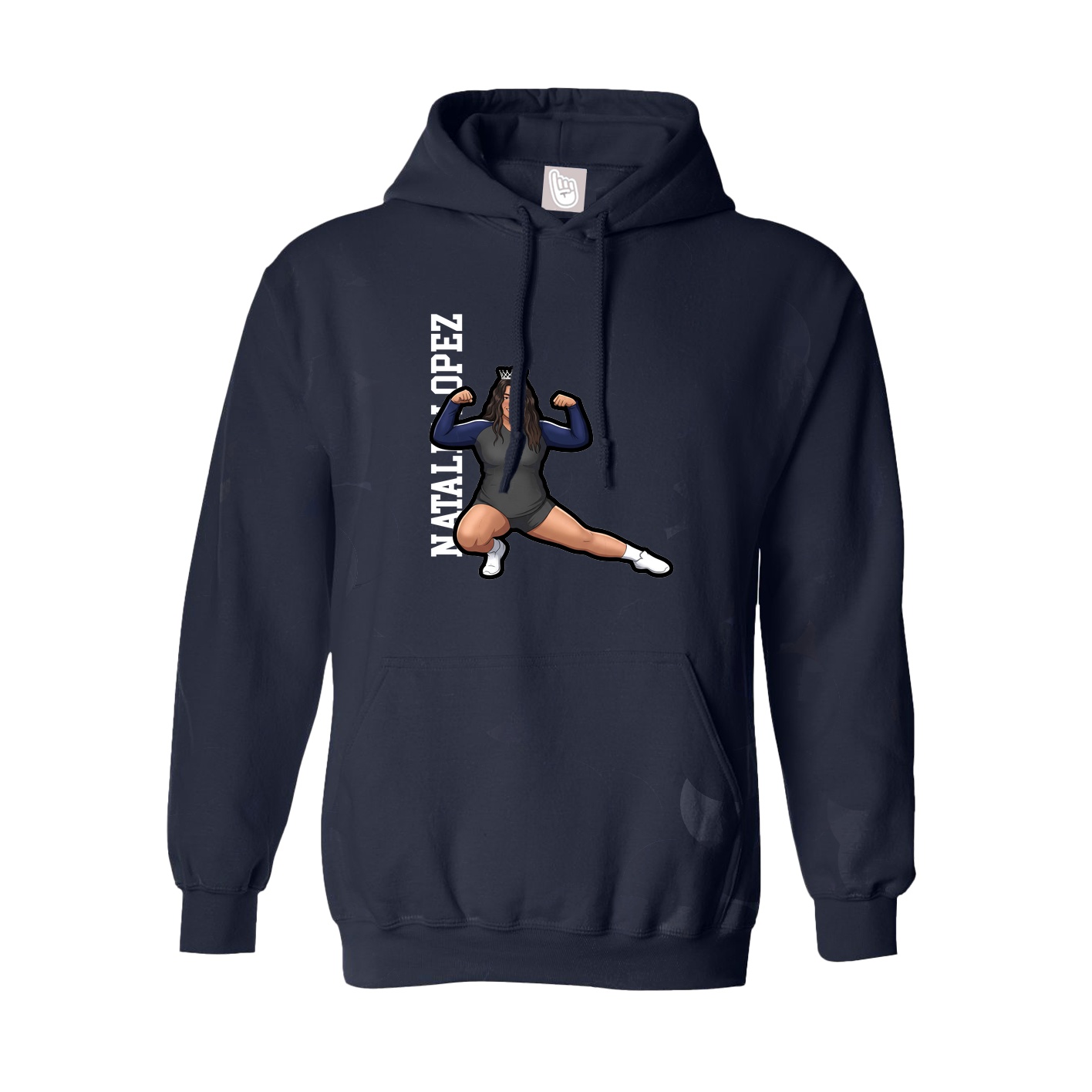 Youth Hoodie — Name Vertical in Navy