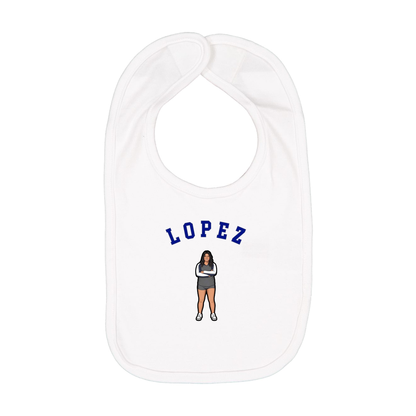 Infant Bib — Shirsey Arch in White
