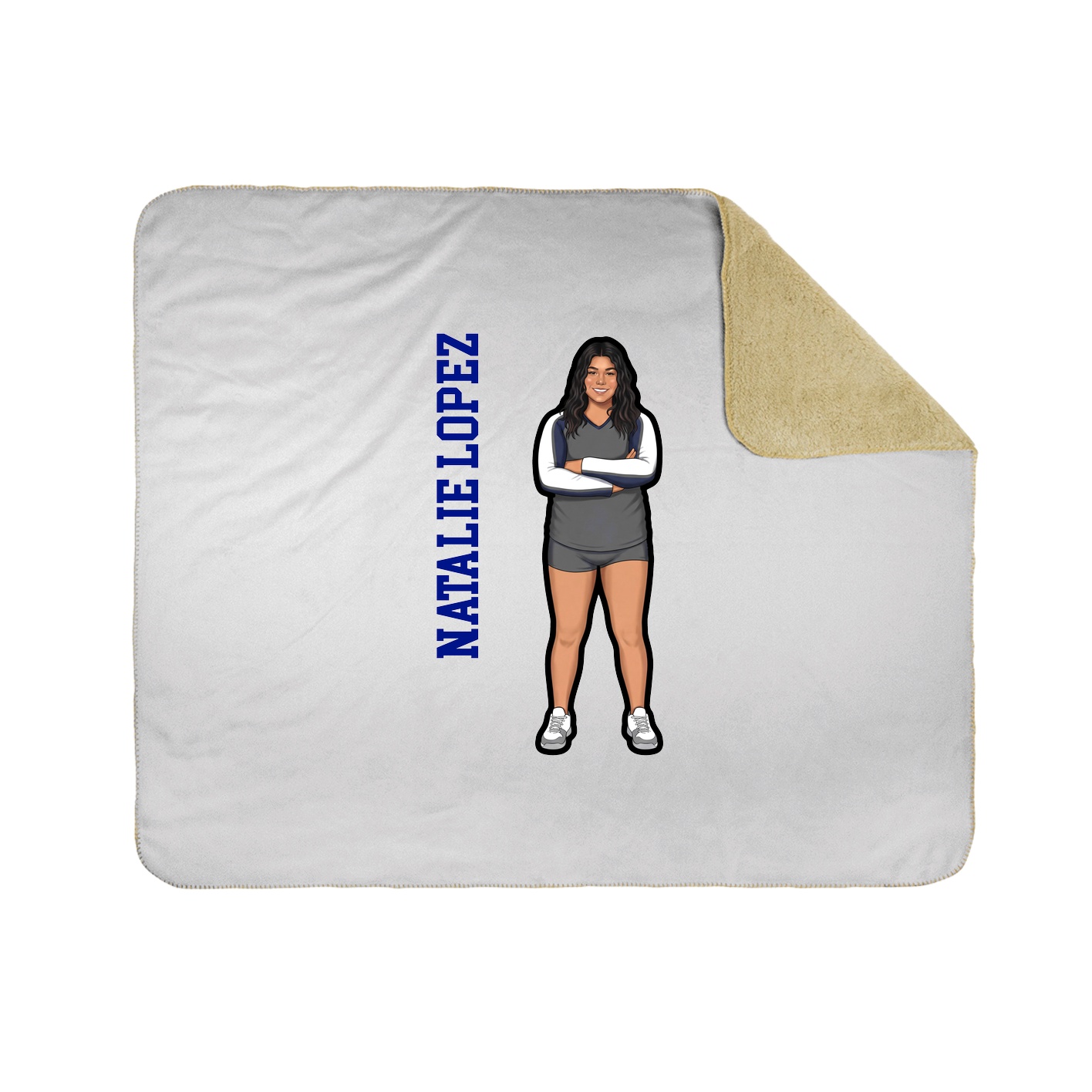 Throw Blanket — Name Vertical in White