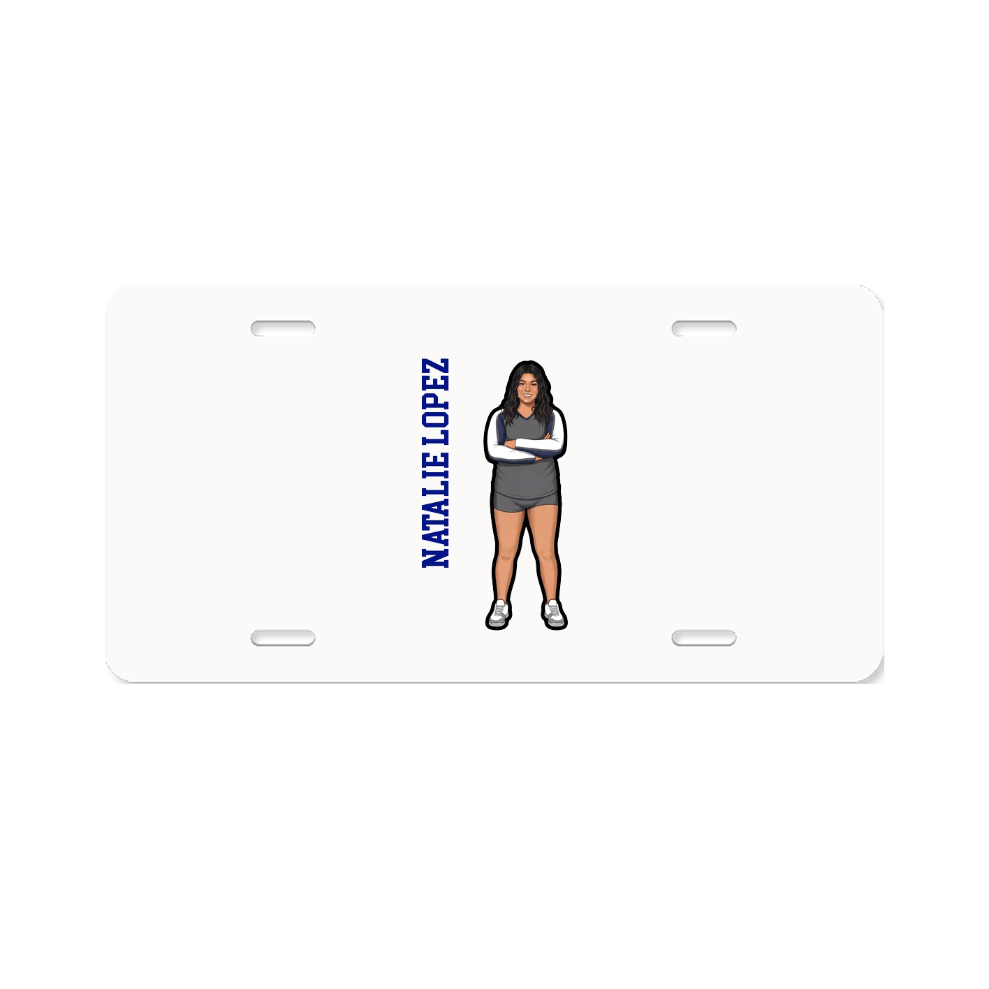 License Plate — Name Vertical in Classic