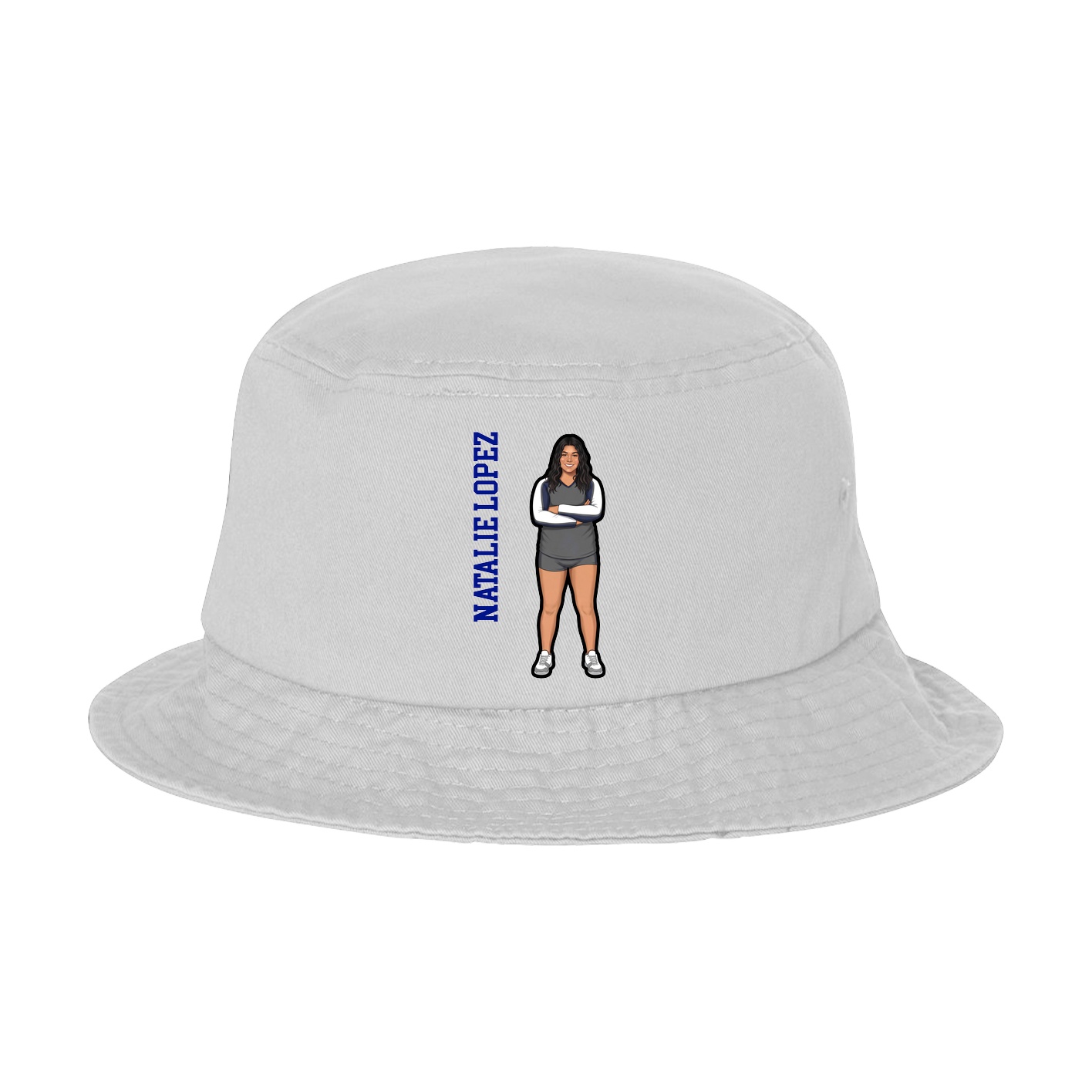 Bucket Cap — Name Vertical in White