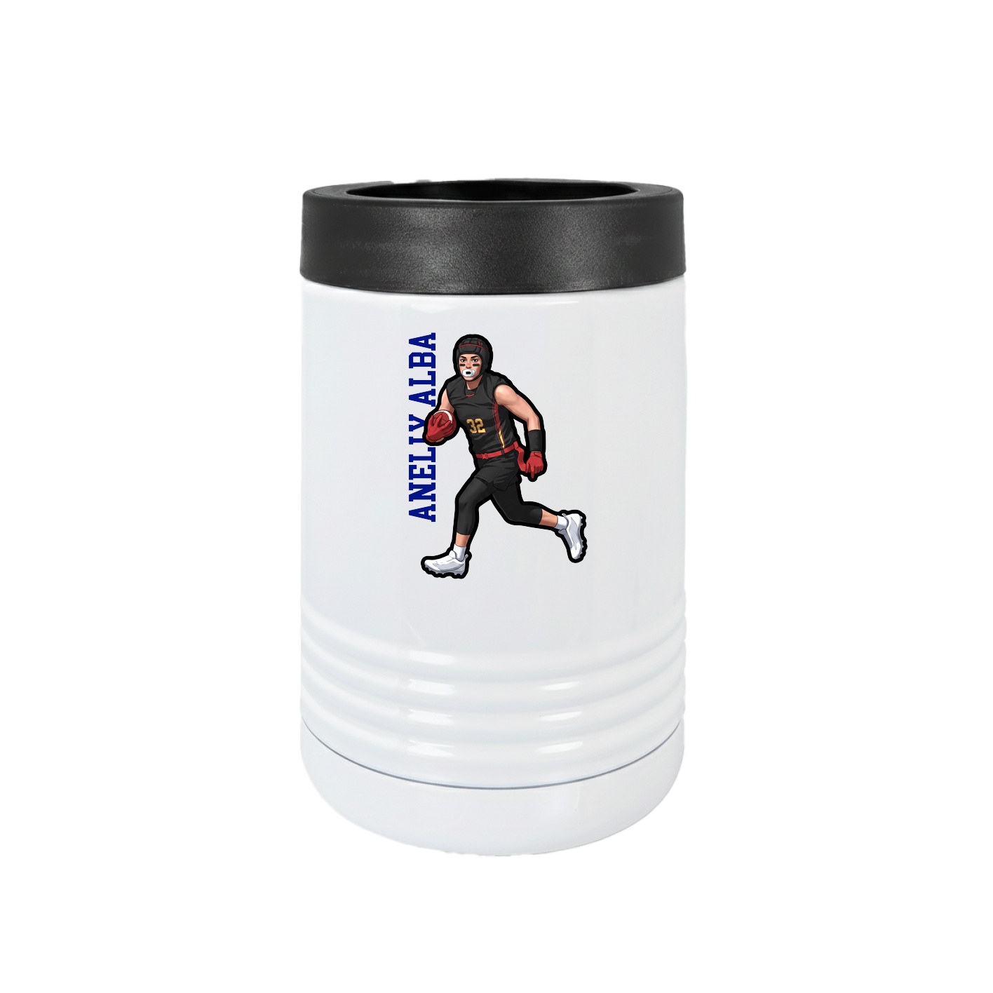 Beverage Holder — Name Vertical in White