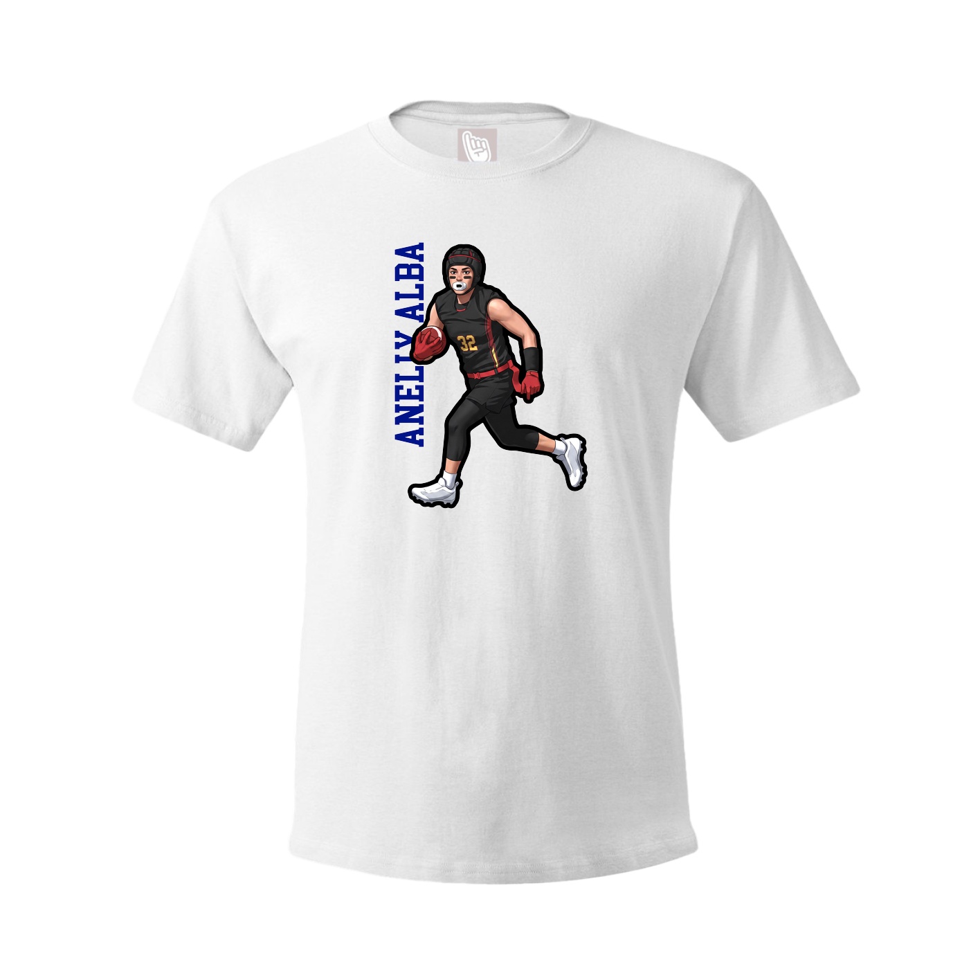 Tee — Name Vertical in White