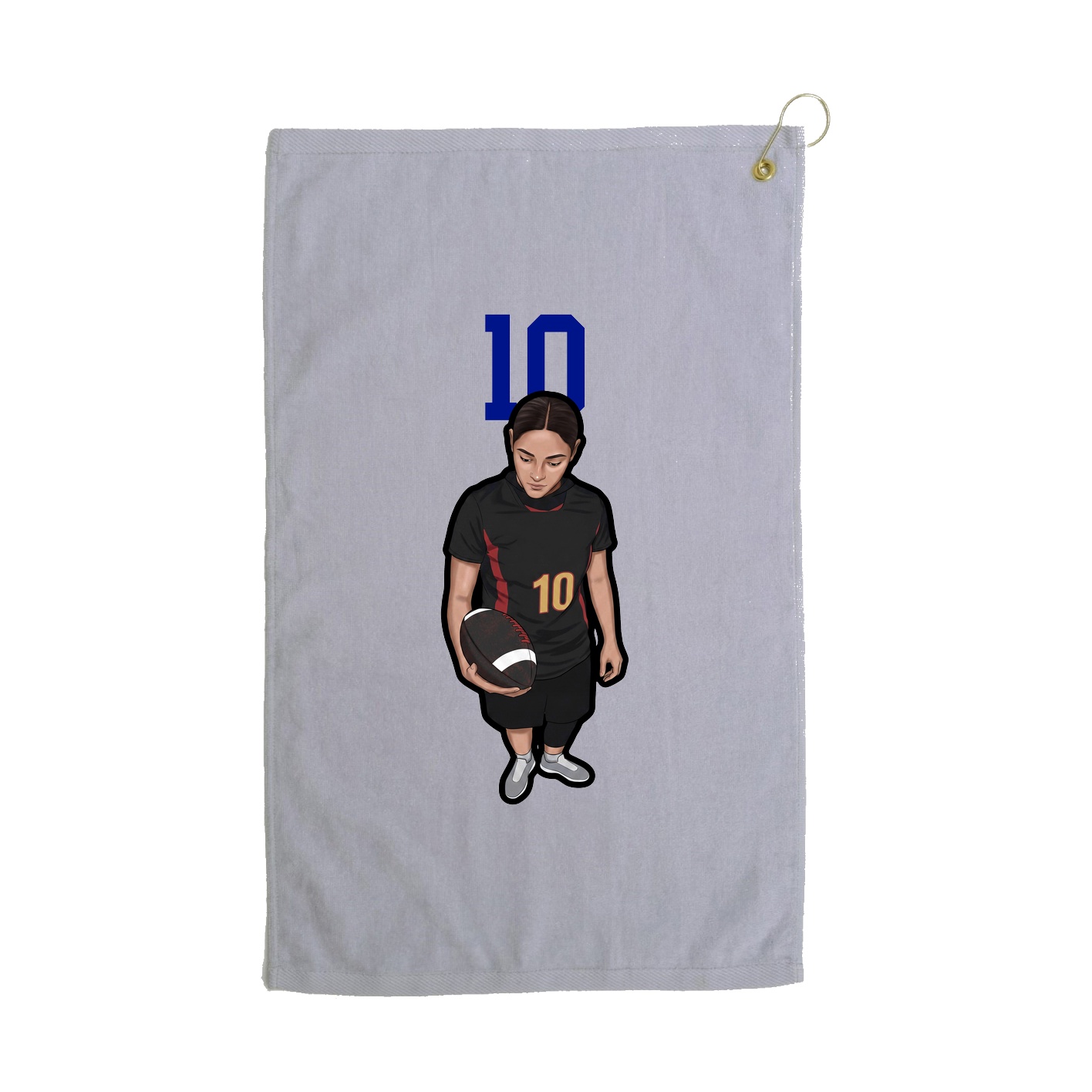 Golf Towel — Number Top in Grey