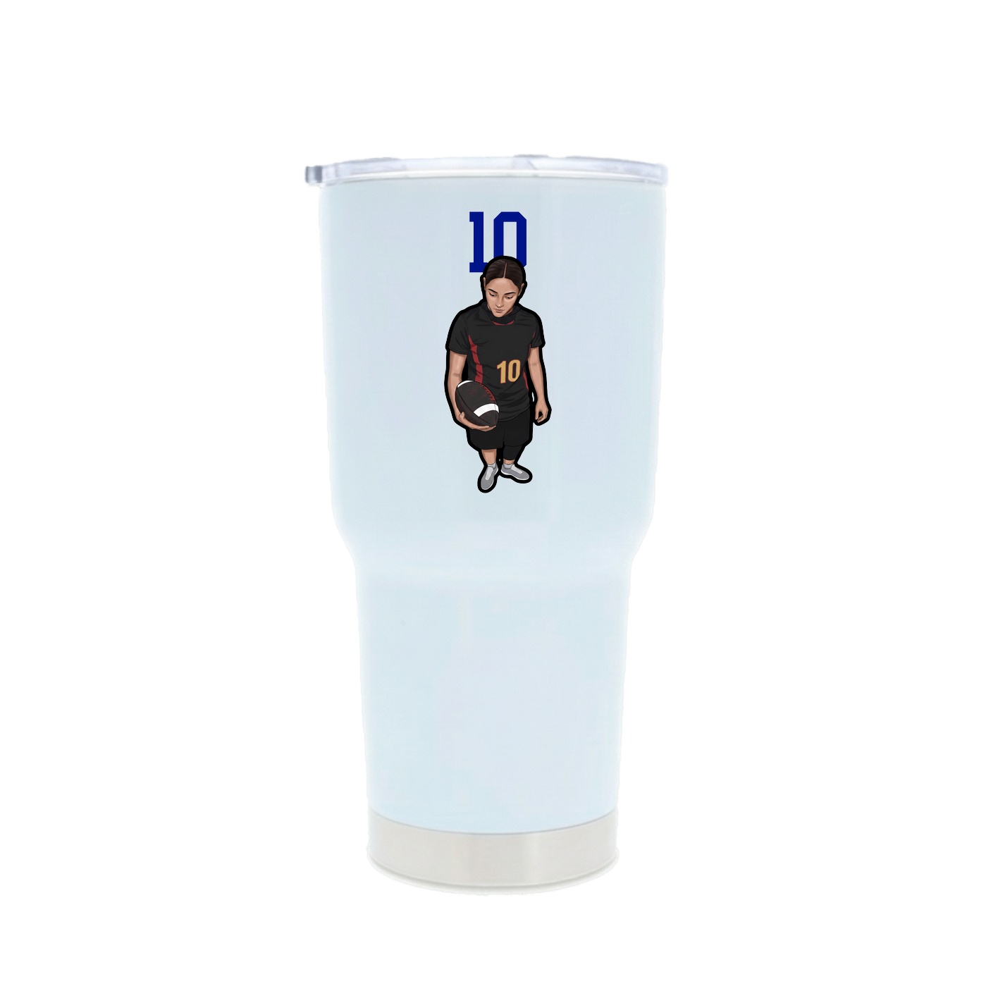 30oz Stainless Steel Tumbler — Number Top in White