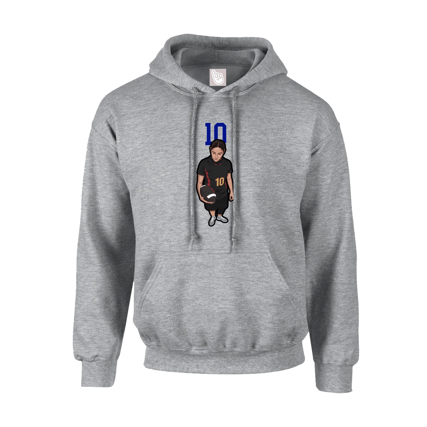 Youth Hoodie — Number Top in Grey