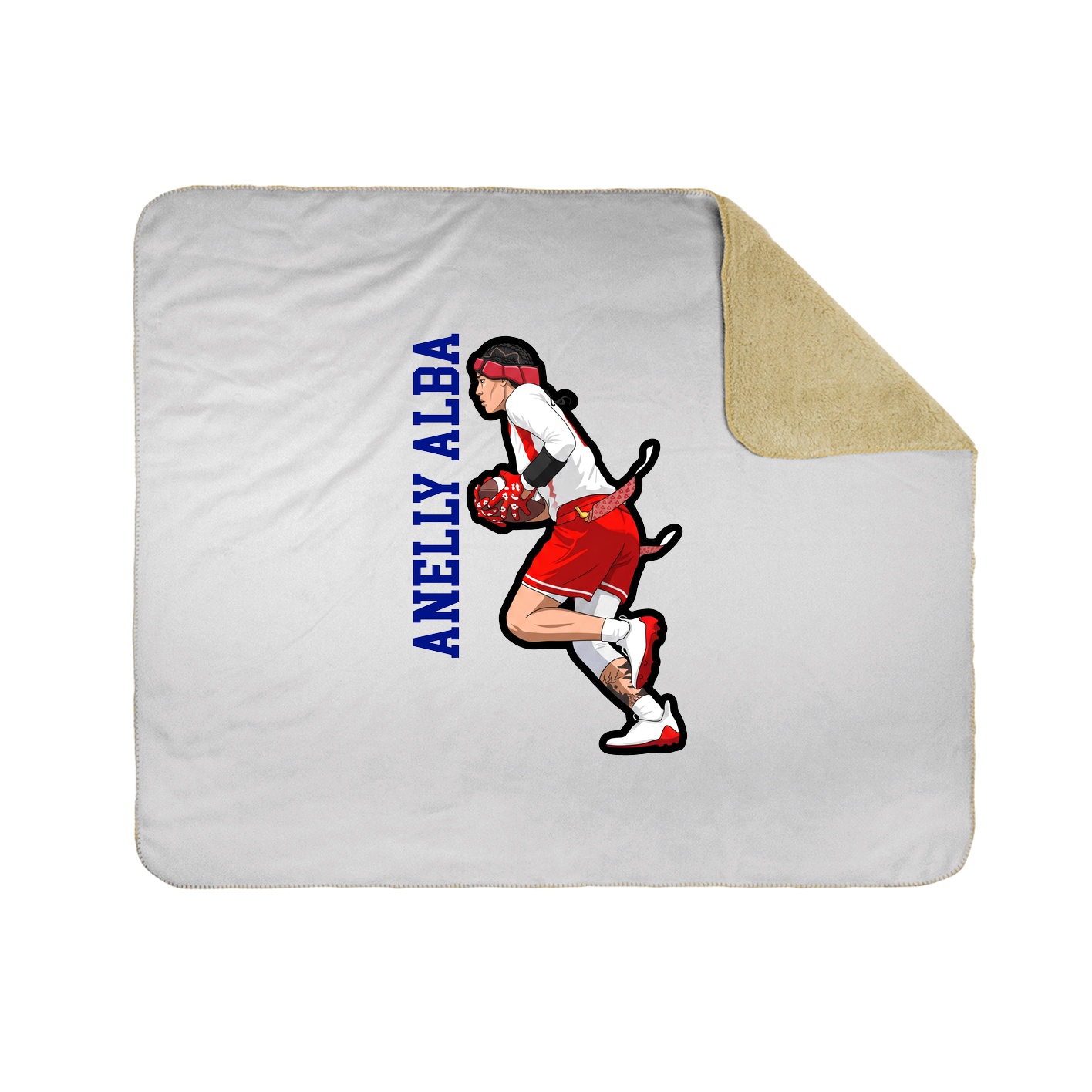 Throw Blanket — Name Vertical in White