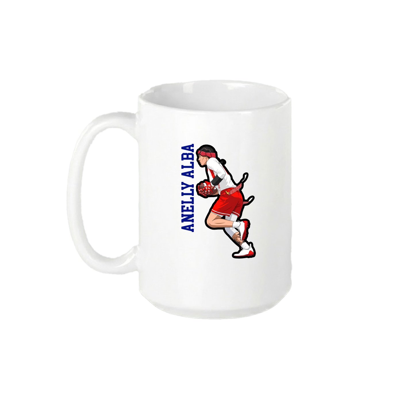 15oz Coffee Mug — Name Vertical in White