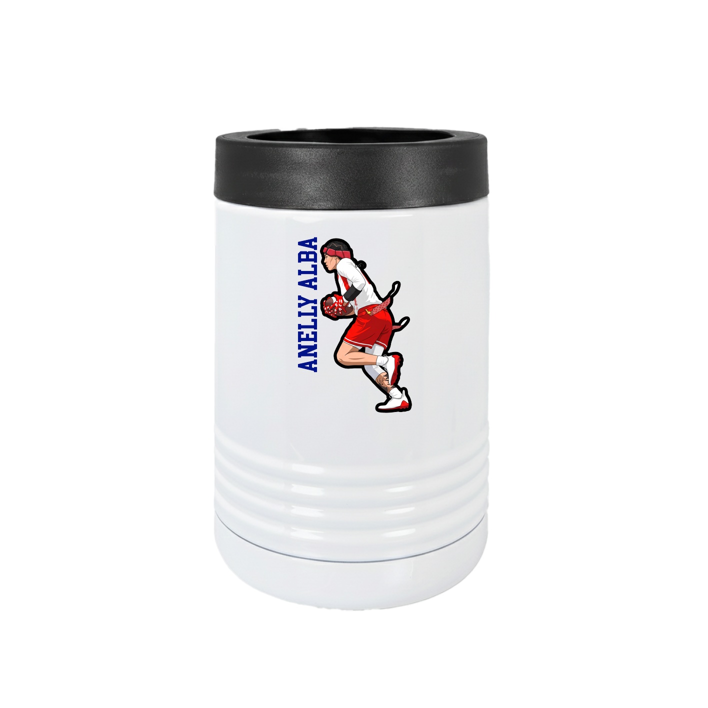 Beverage Holder — Name Vertical in White