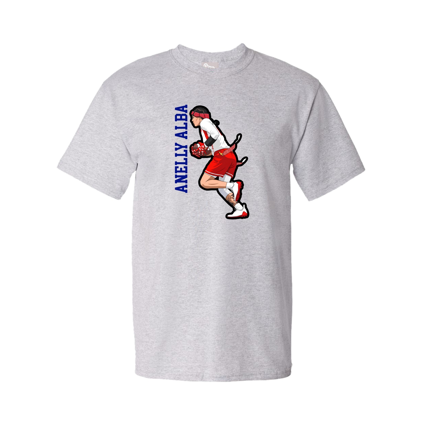 Tee — Name Vertical in Grey