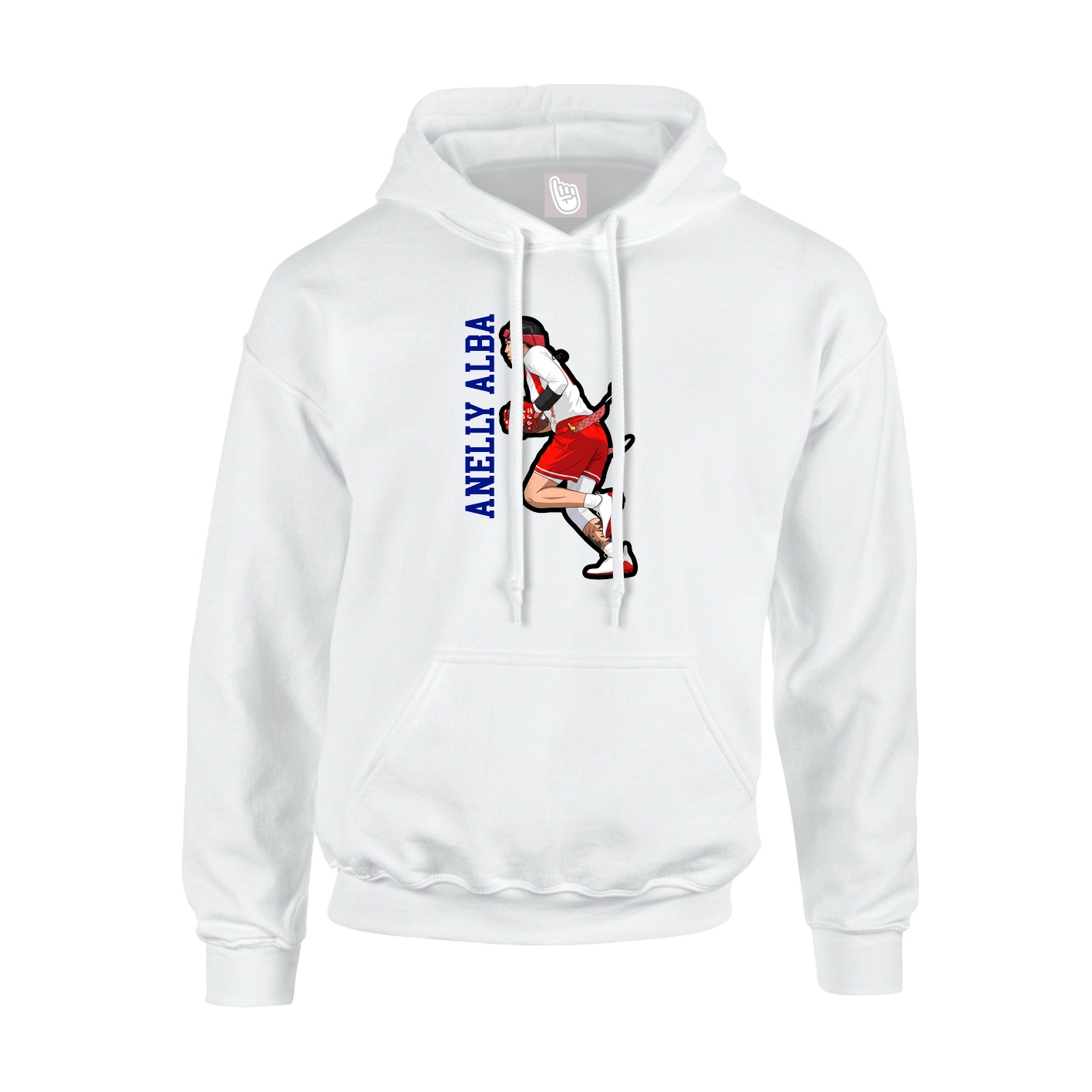 Hoodie — Name Vertical in White