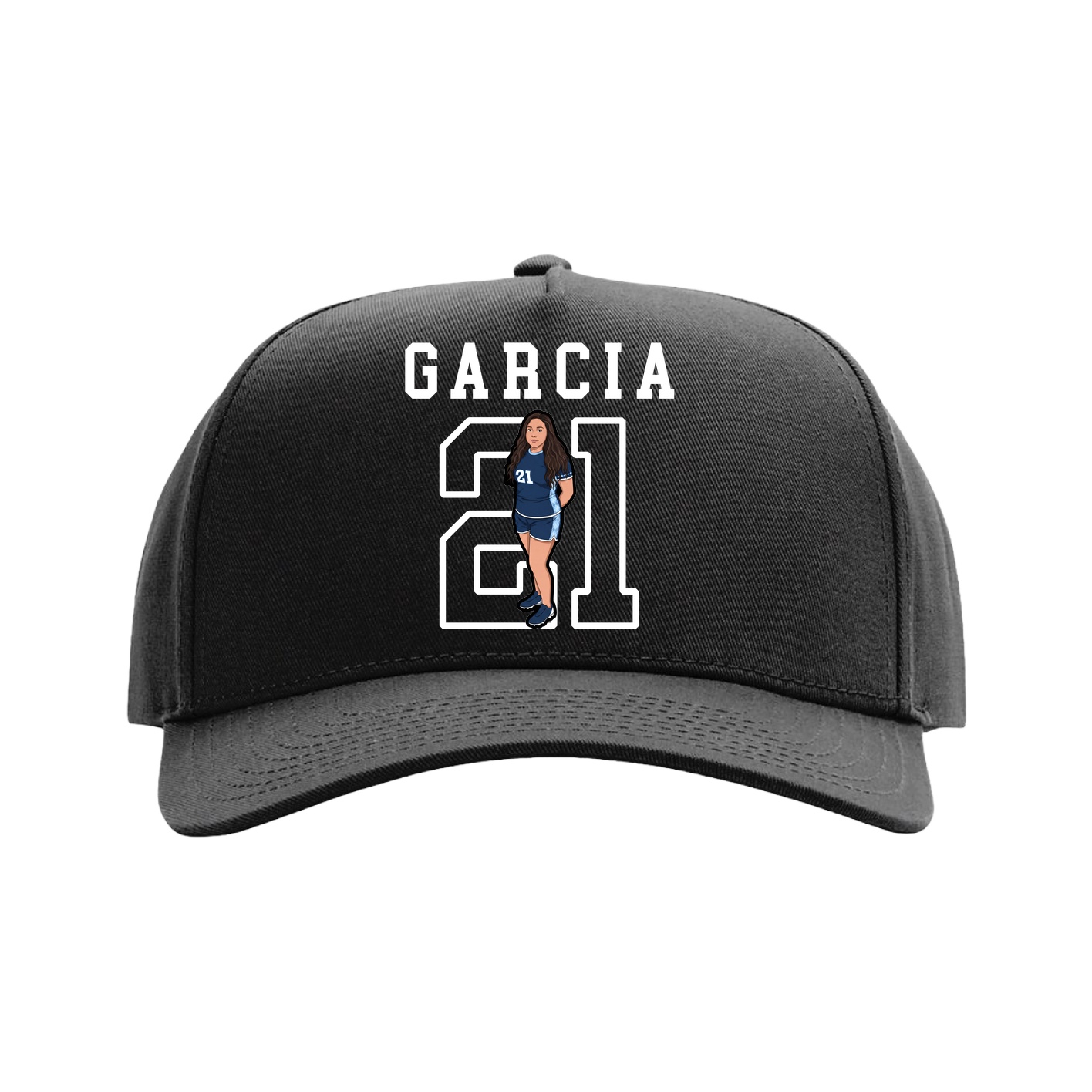 Full Fabric Five-Panel Champ Cap — Shirsey in Black