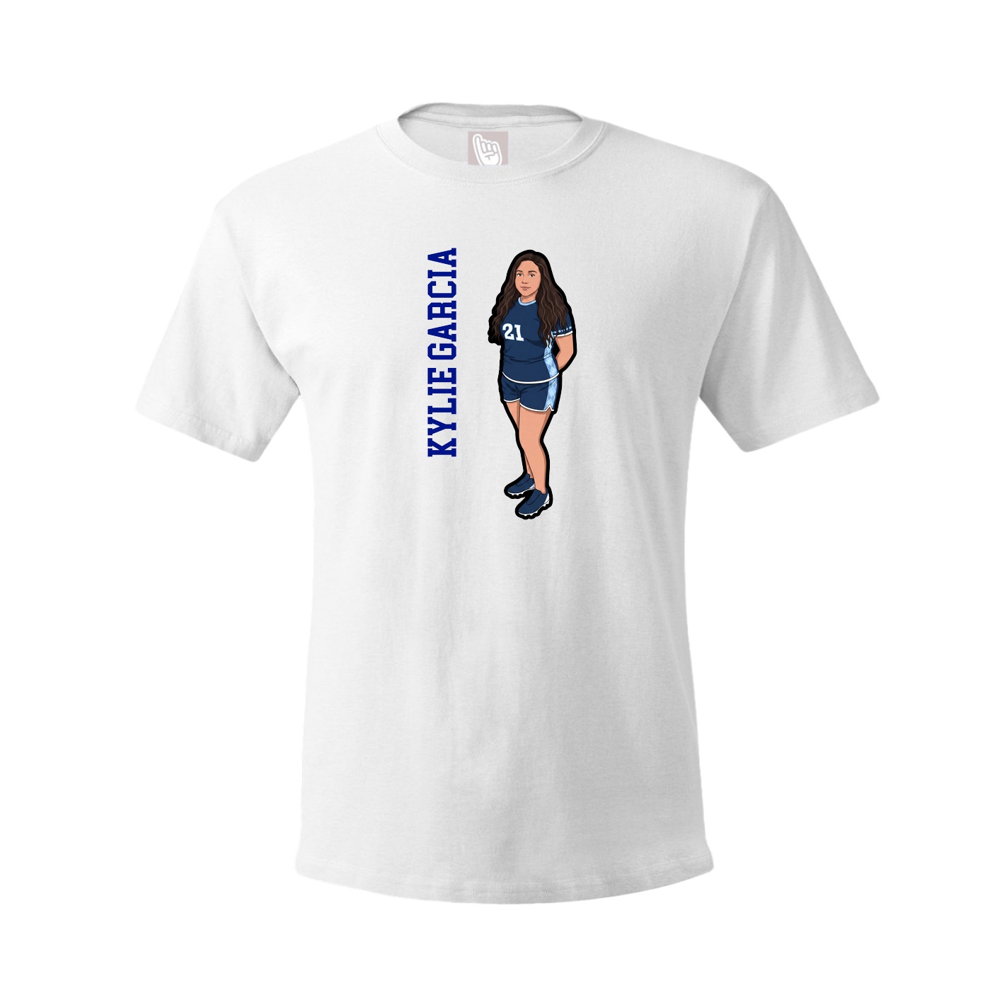 Youth Tee — Name Vertical in White