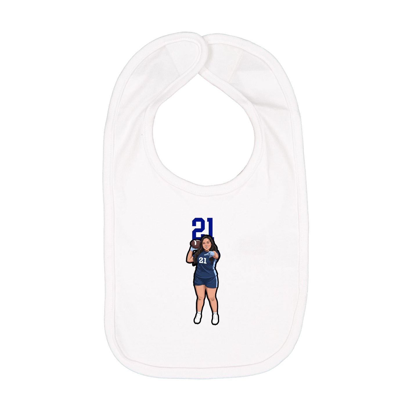 Infant Bib — Number Top in White