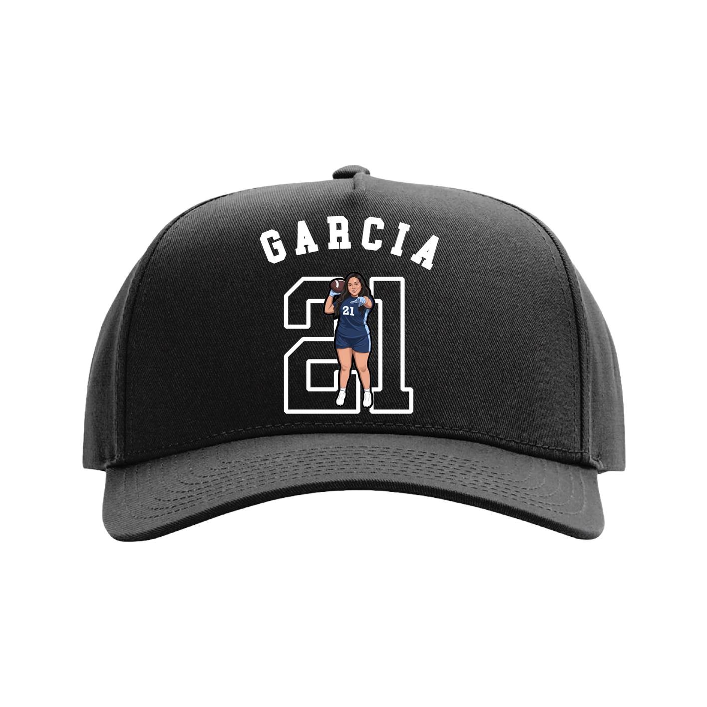 Full Fabric Five-Panel Champ Cap — Shirsey Arch in Black