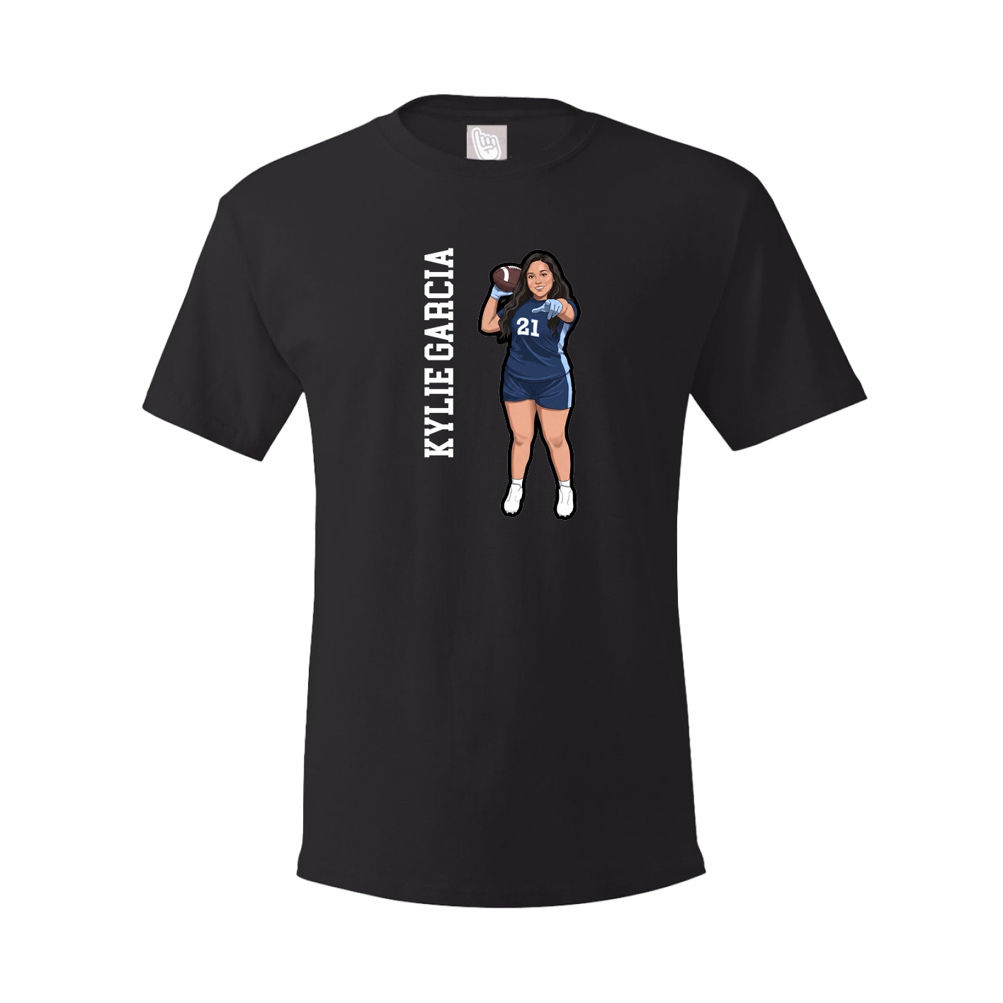 Youth Tee — Name Vertical in Black