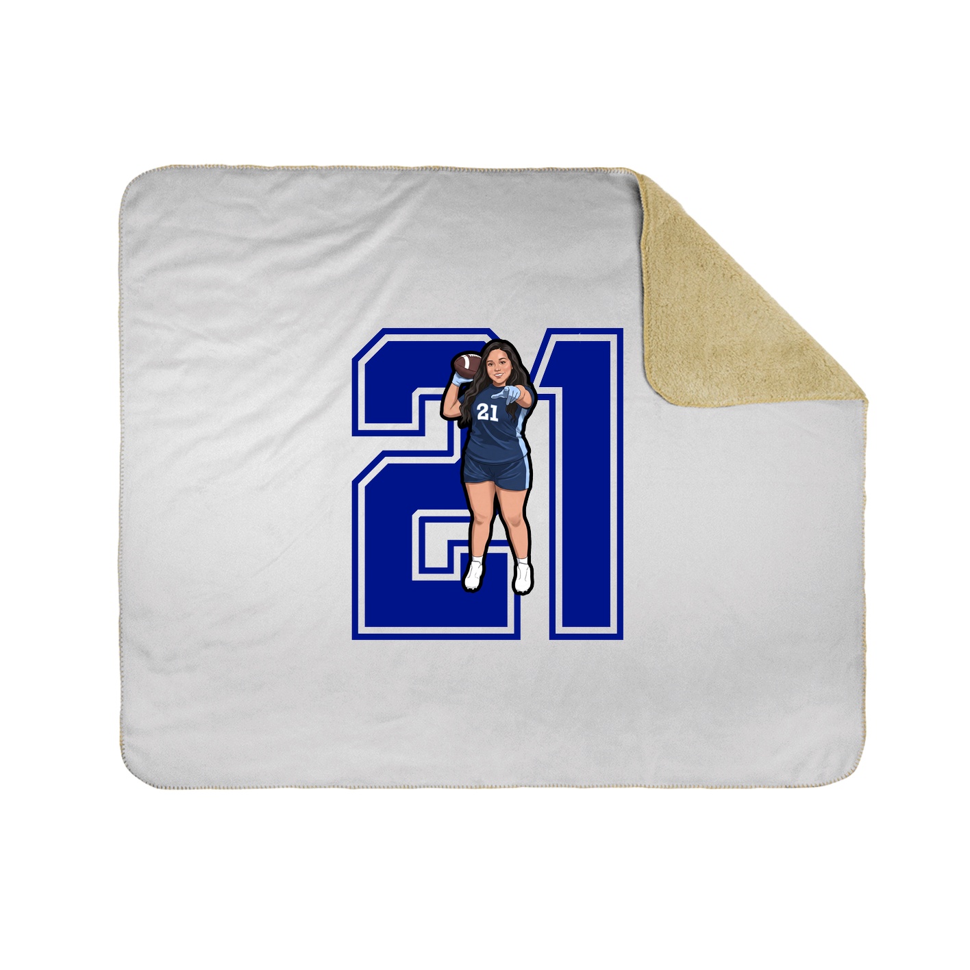 Throw Blanket — Number in White