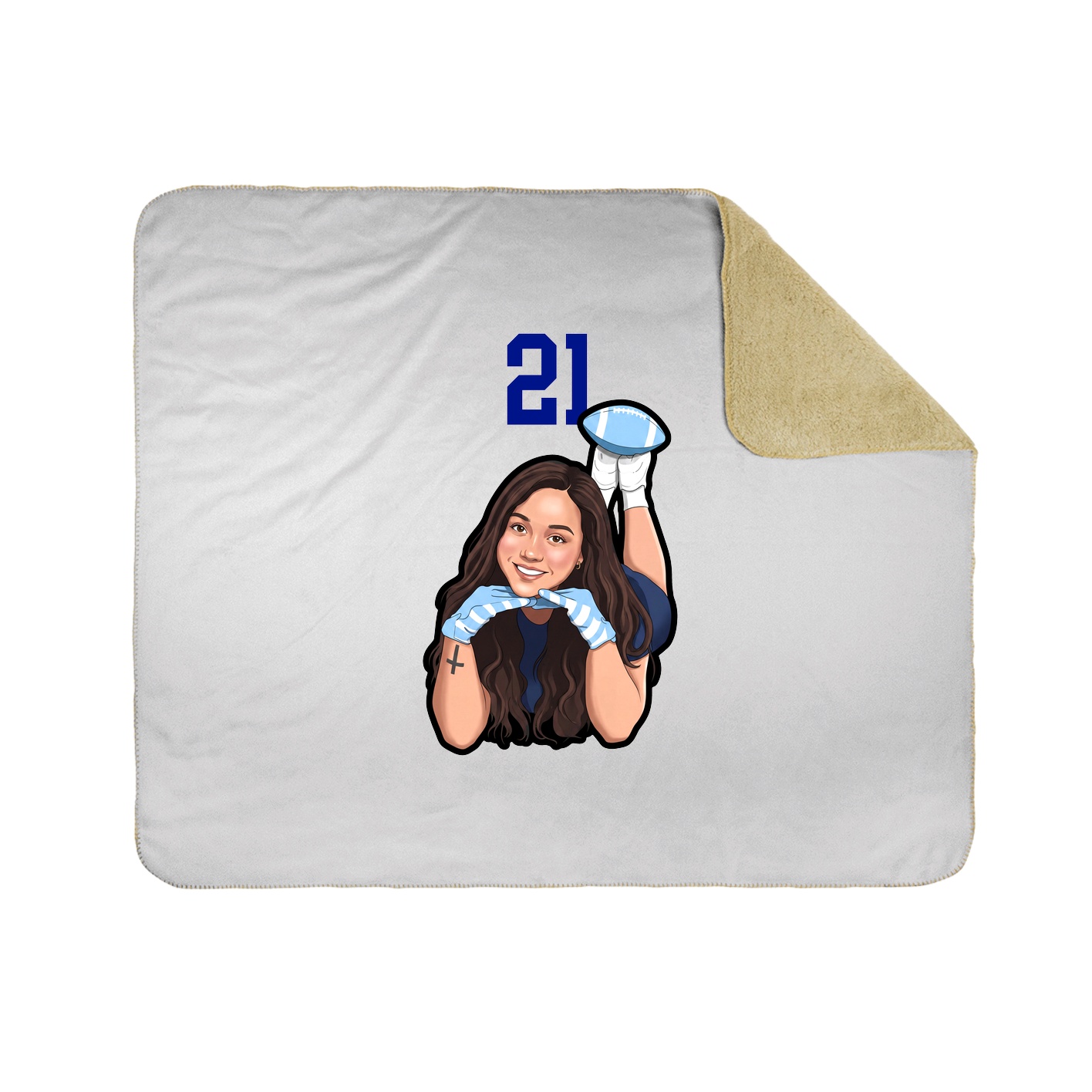 Throw Blanket — Number Top in White
