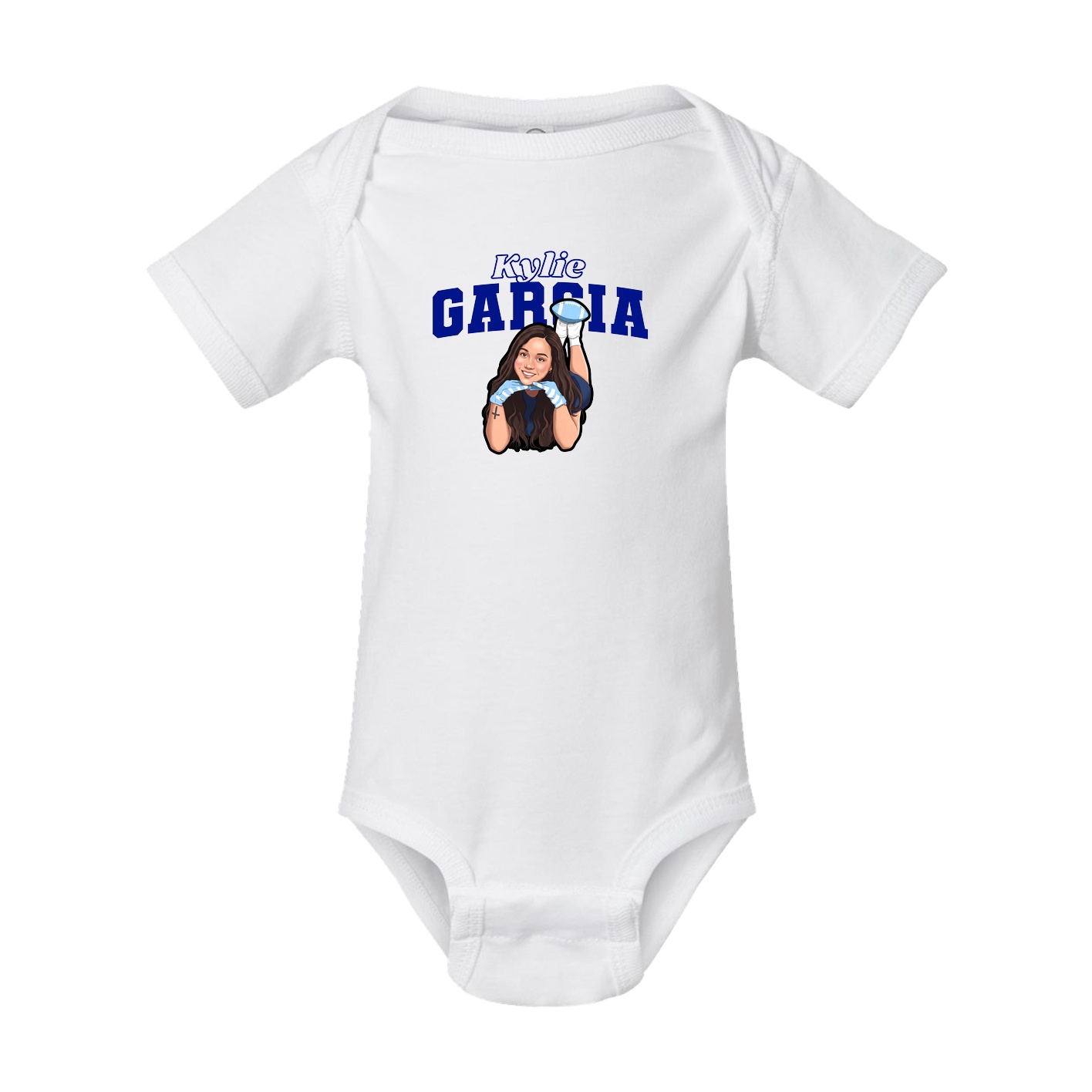 Baby Onesie — Name Arch in White
