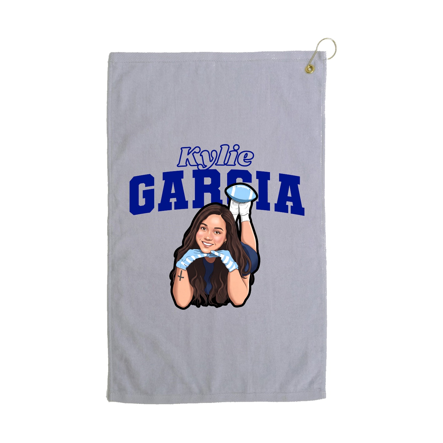 Golf Towel — Name Arch in Grey