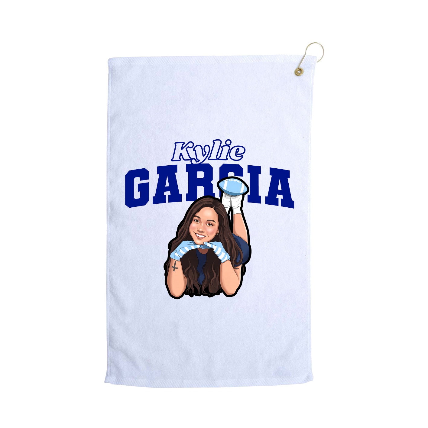 Golf Towel — Name Arch in White