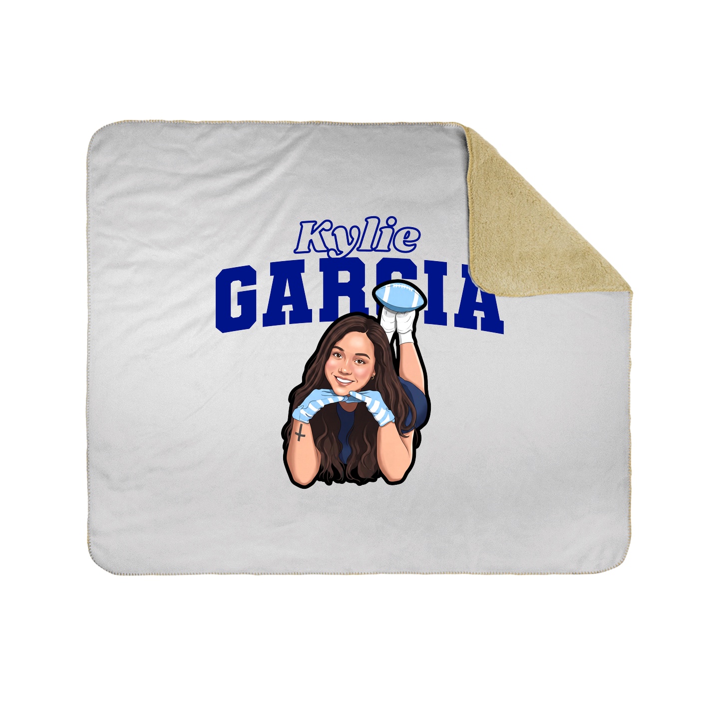 Throw Blanket — Name Arch in White